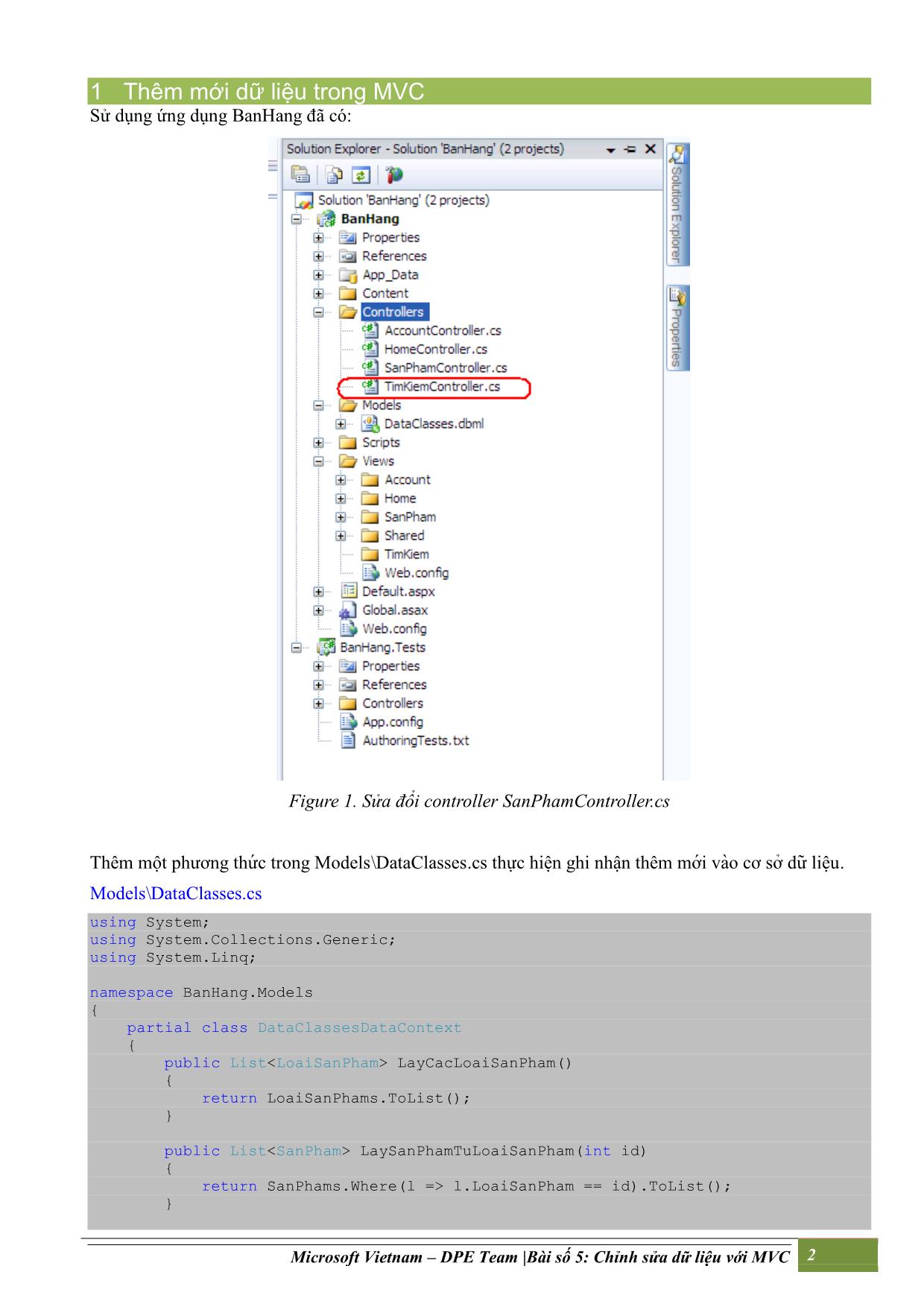 Bài giảng ASP.NET - Bài 5: Chỉnh sửa dữ liệu với MVC trang 2