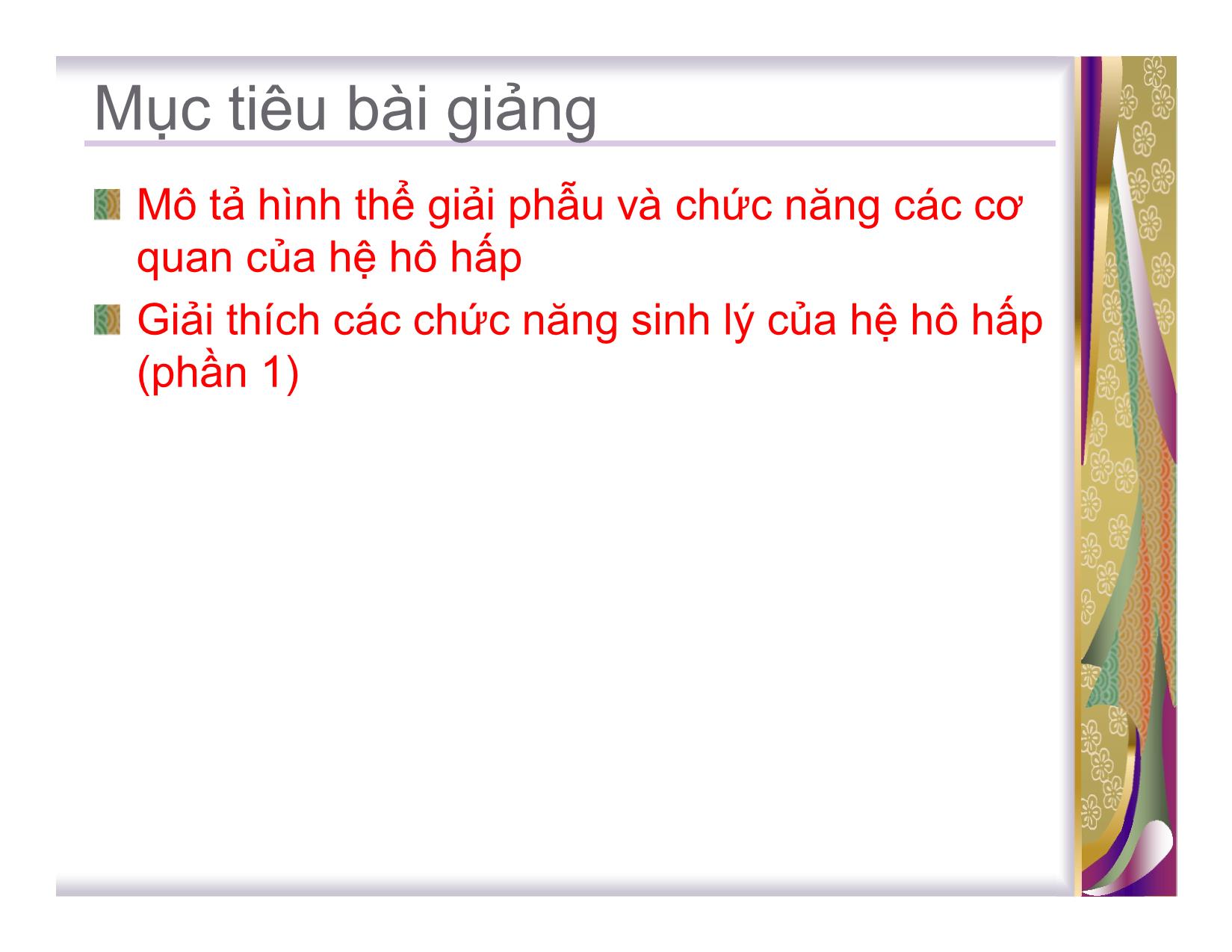 Bài giảng Giải phẫu sinh lý hệ hô hấp trang 2