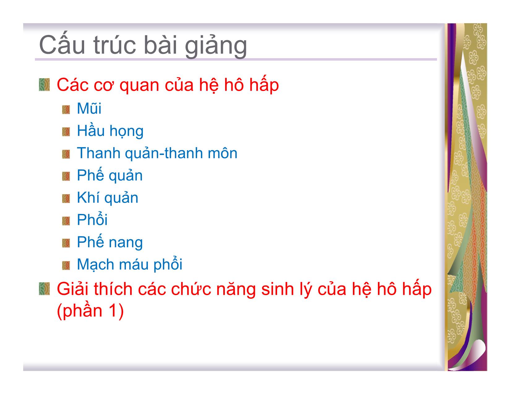 Bài giảng Giải phẫu sinh lý hệ hô hấp trang 3