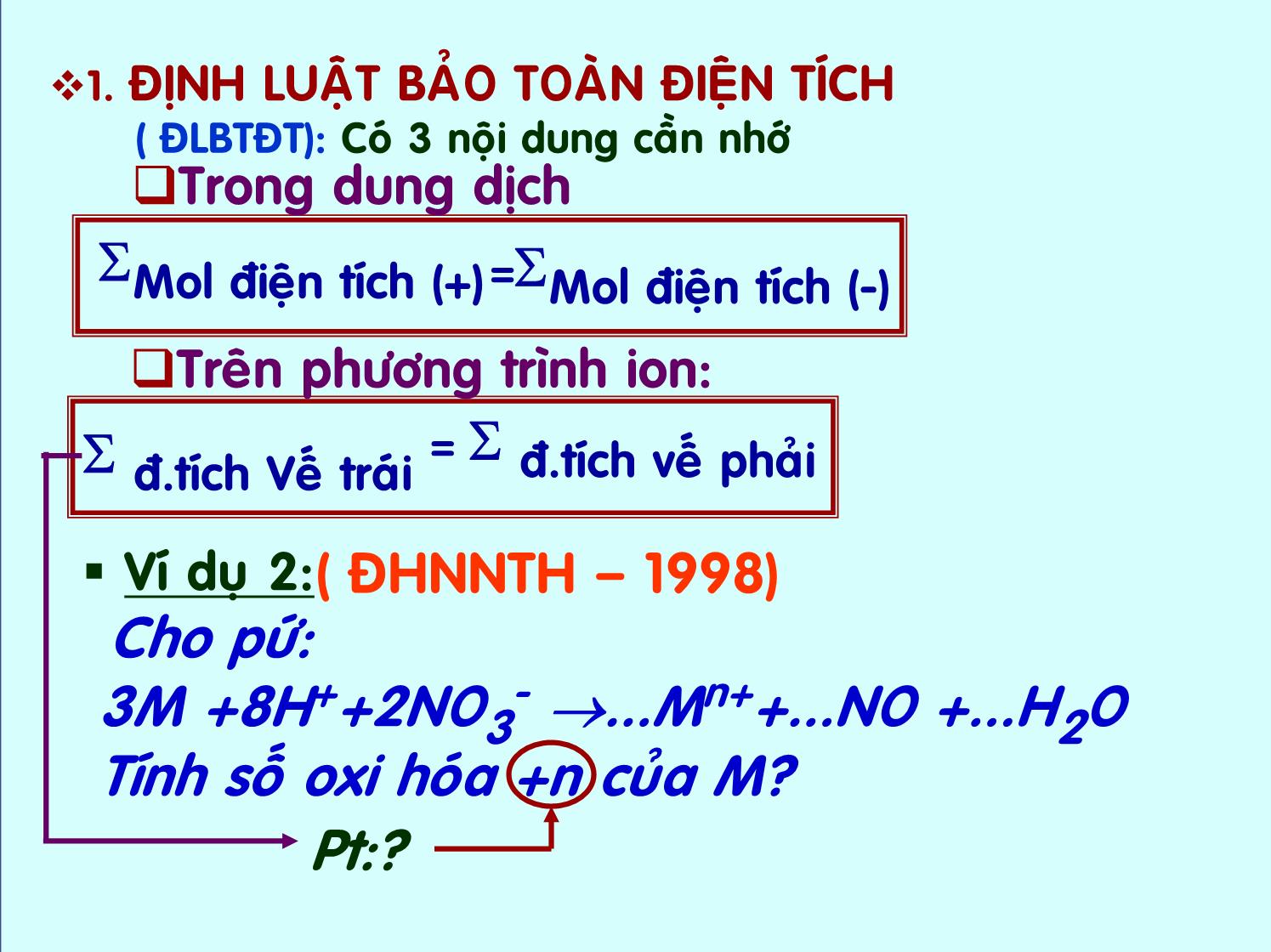 Bài giảng Hóa đại cương vô cơ - Bài 14: Các định luật trong hóa học trang 5