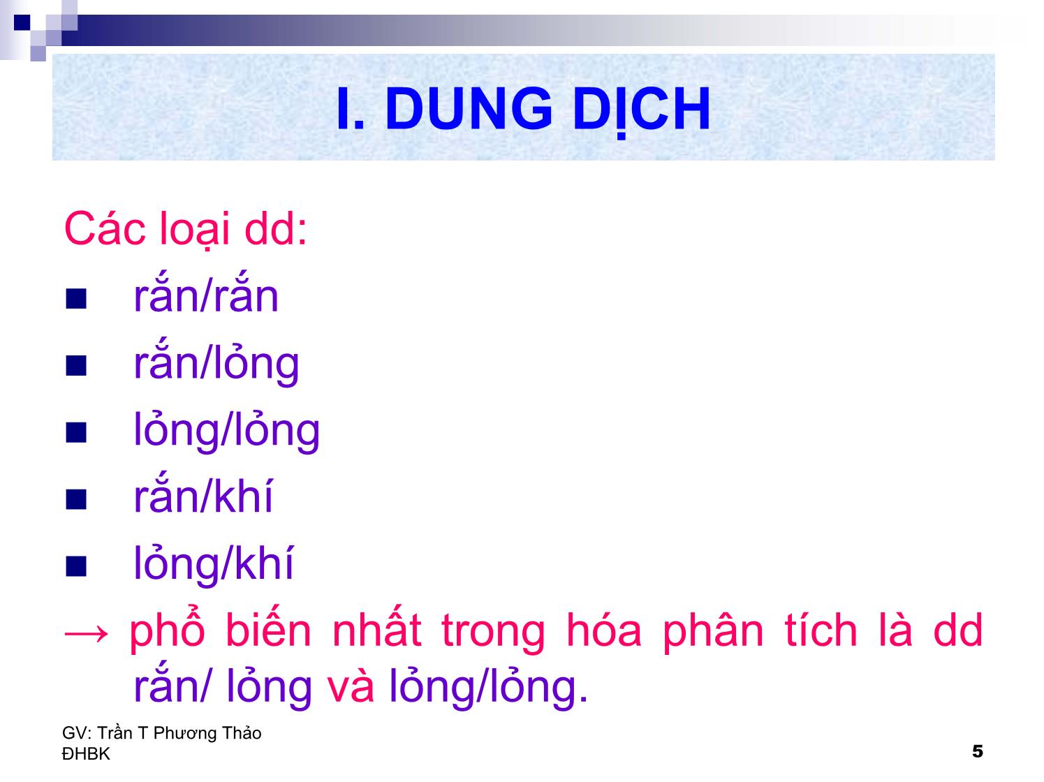 Bài giảng Hóa phân tích - Chương 2: Một số kiến thức cần cho hóa phân tích trang 5