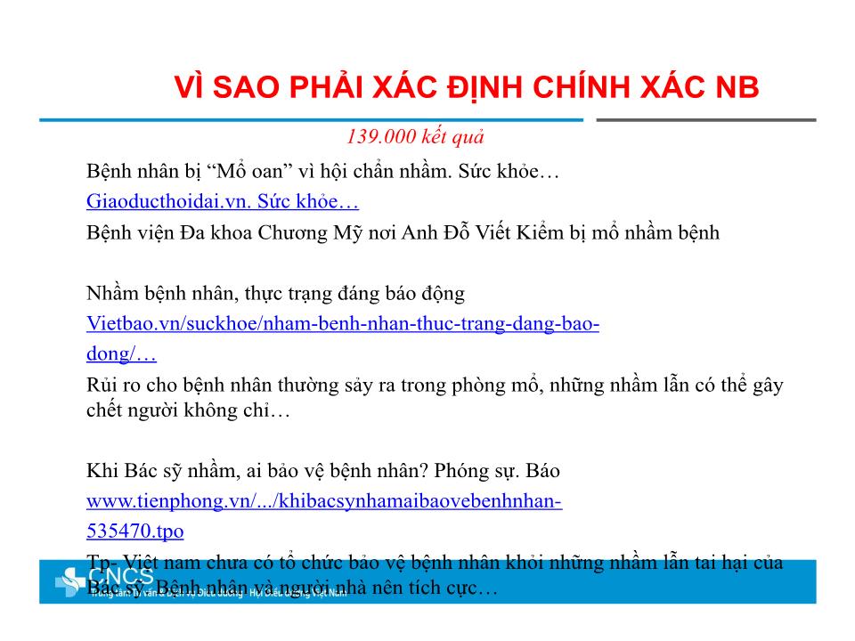 Bài giảng Hướng dẫn xác định chính xác người bệnh trang 2