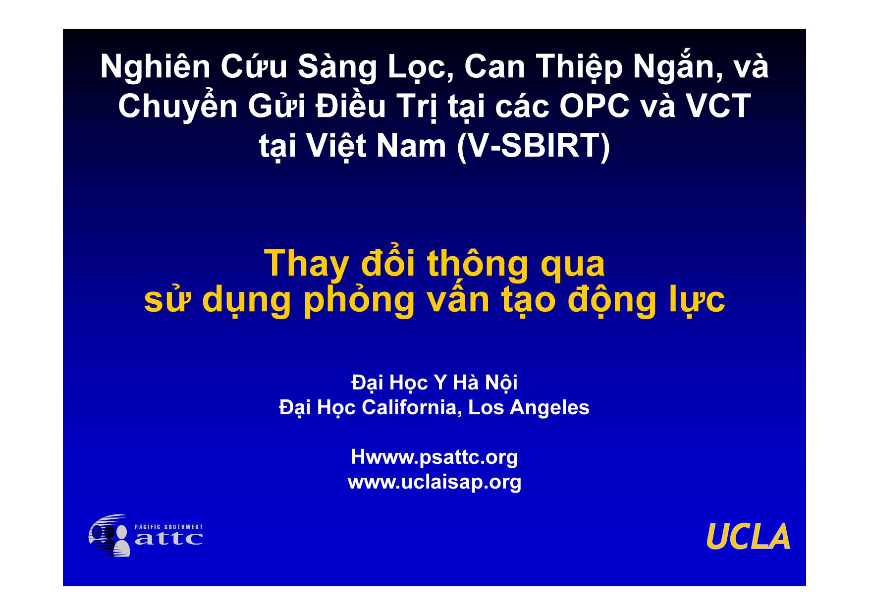 Bài giảng Thay đổi thông qua sử dụng phỏng vấn tạo động lực trang 1