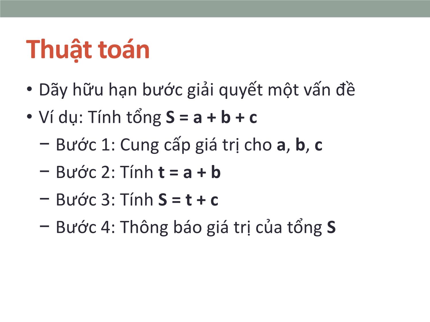 Bài giảng Tin học đại cương - Bài 2: Thuật toán và các khái niệm cơ bản trong C++ - Nguyễn Mạnh Hiển trang 3