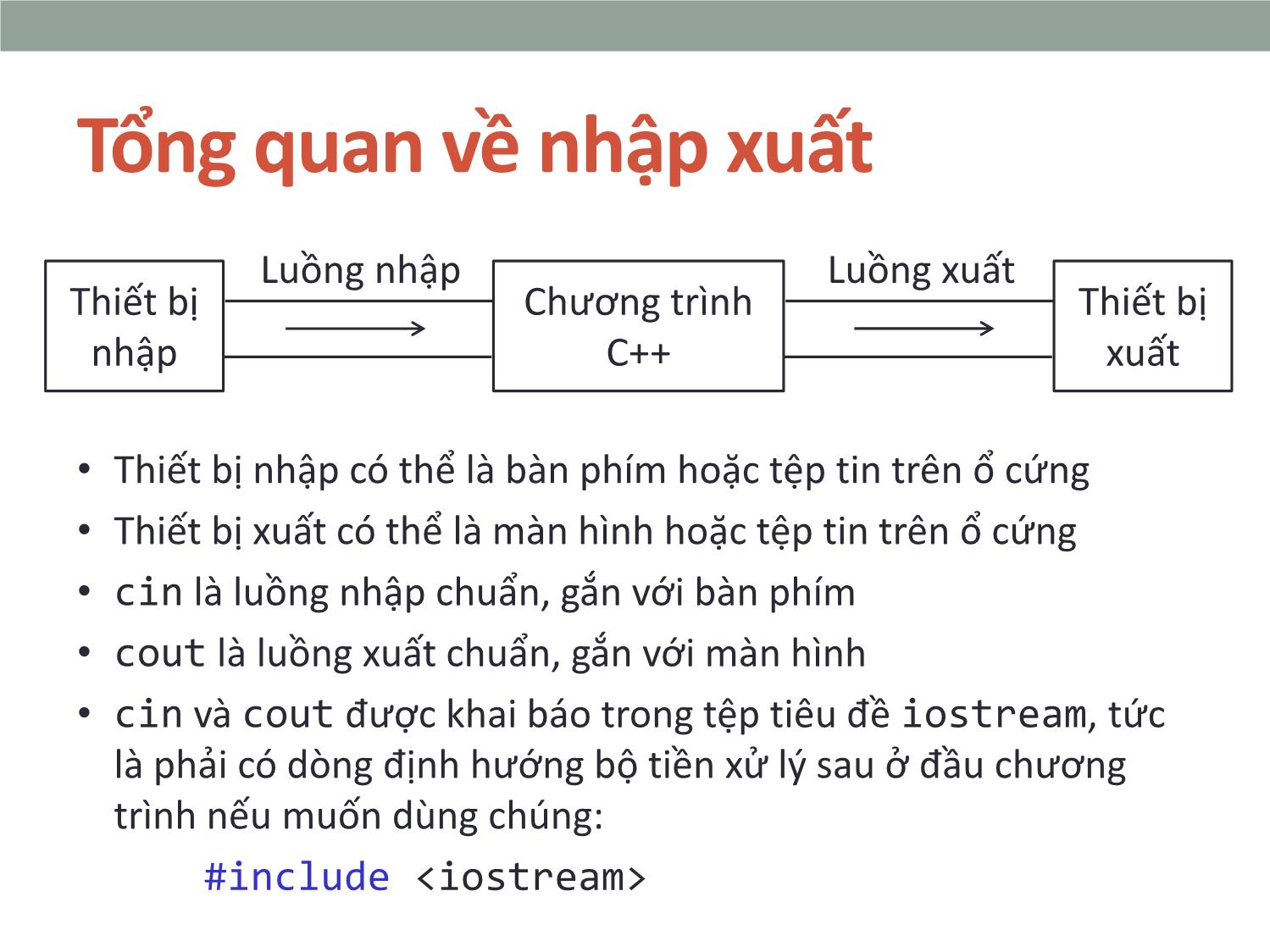 Bài giảng Tin học đại cương - Bài 4: Nhập xuất - Nguyễn Mạnh Hiển trang 3