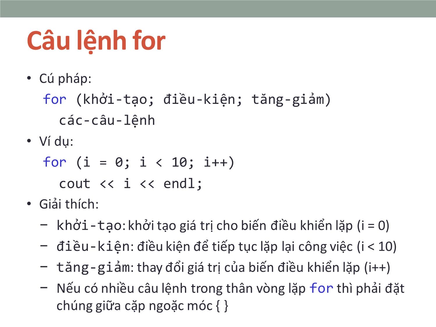 Bài giảng Tin học đại cương - Bài 6: Các câu lệnh lặp - Nguyễn Mạnh Hiển trang 5