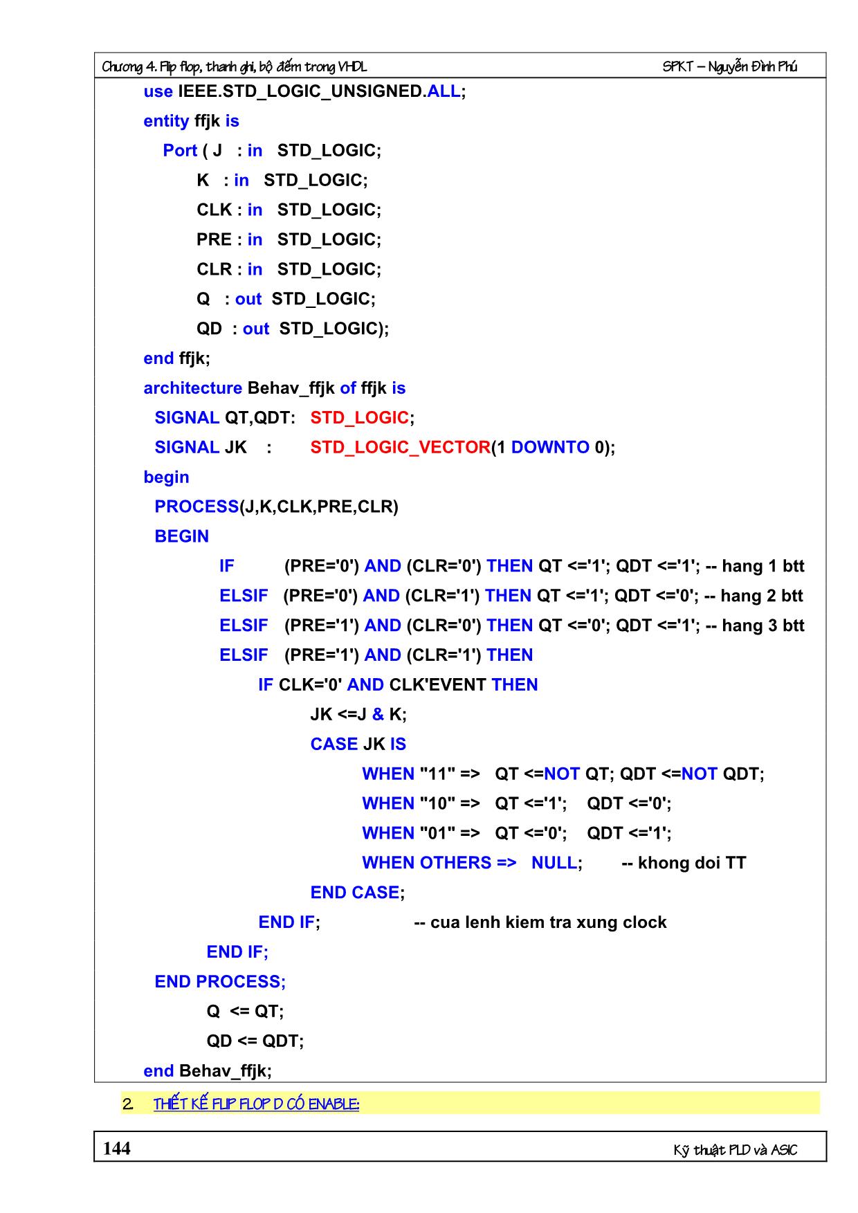 Bài giảng VDHL - Chương 4: Các Flip Flop. thanh ghi, bộ đếm trong VHDL trang 4