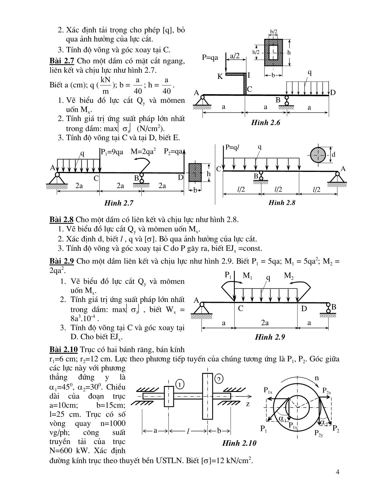 Bài tập tự giải môn Cơ học ứng dụng trang 4