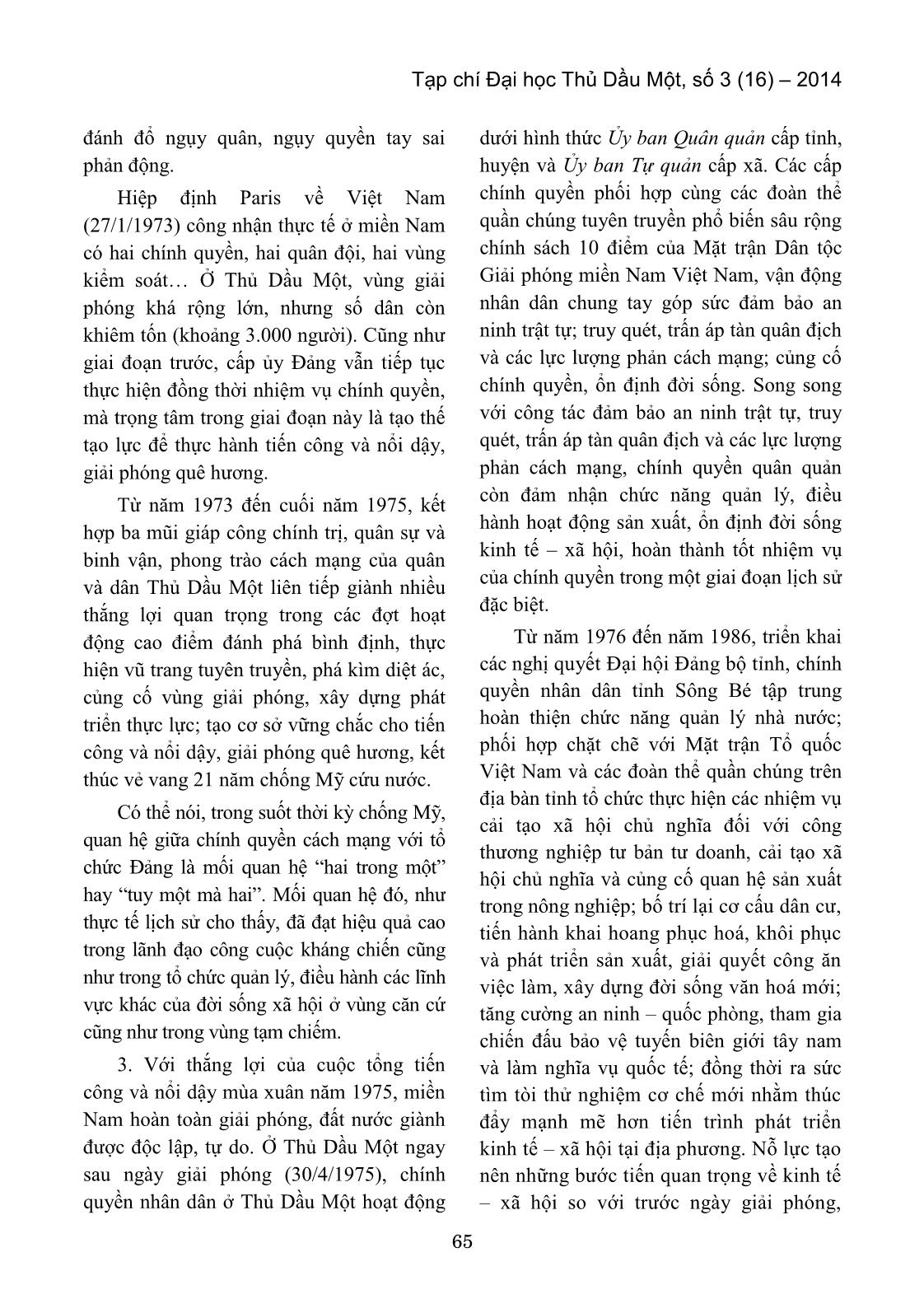 Bảy mươi năm xây dựng, trưởng thành của chính quyền nhân dân ở Bình Dương (1945 – 2014) trang 5