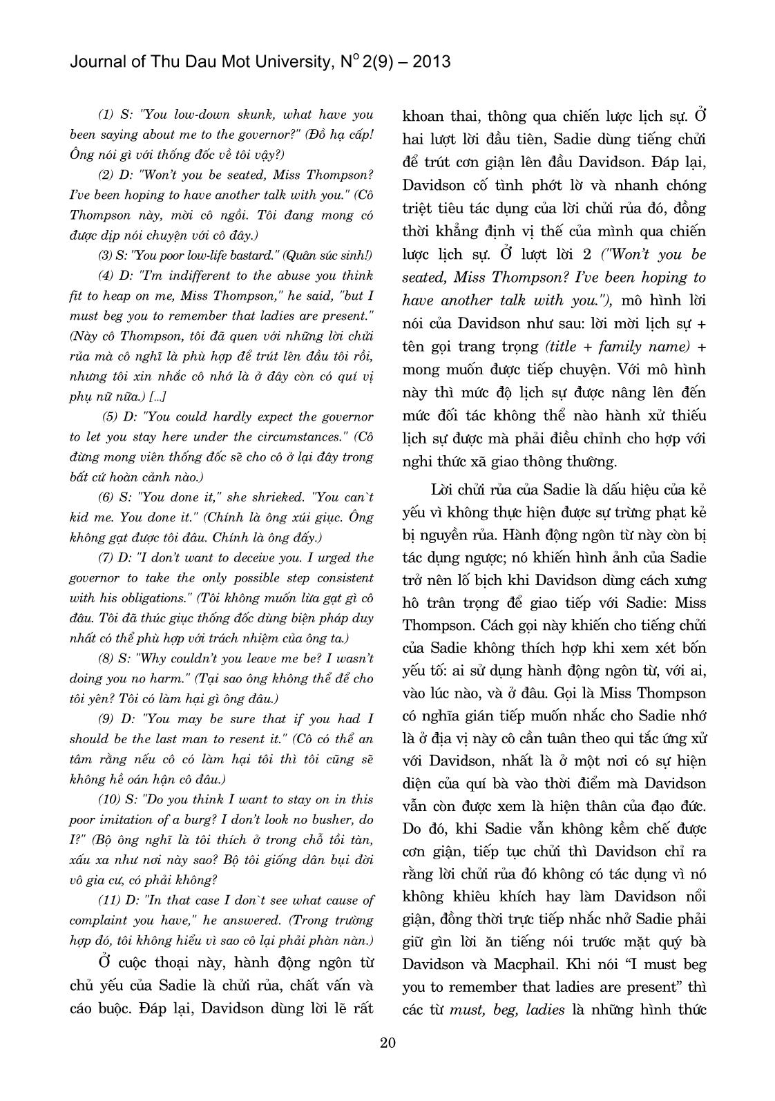 Chiến lược lịch sự qua truyện “mưa” của Somerset Maugham trang 2