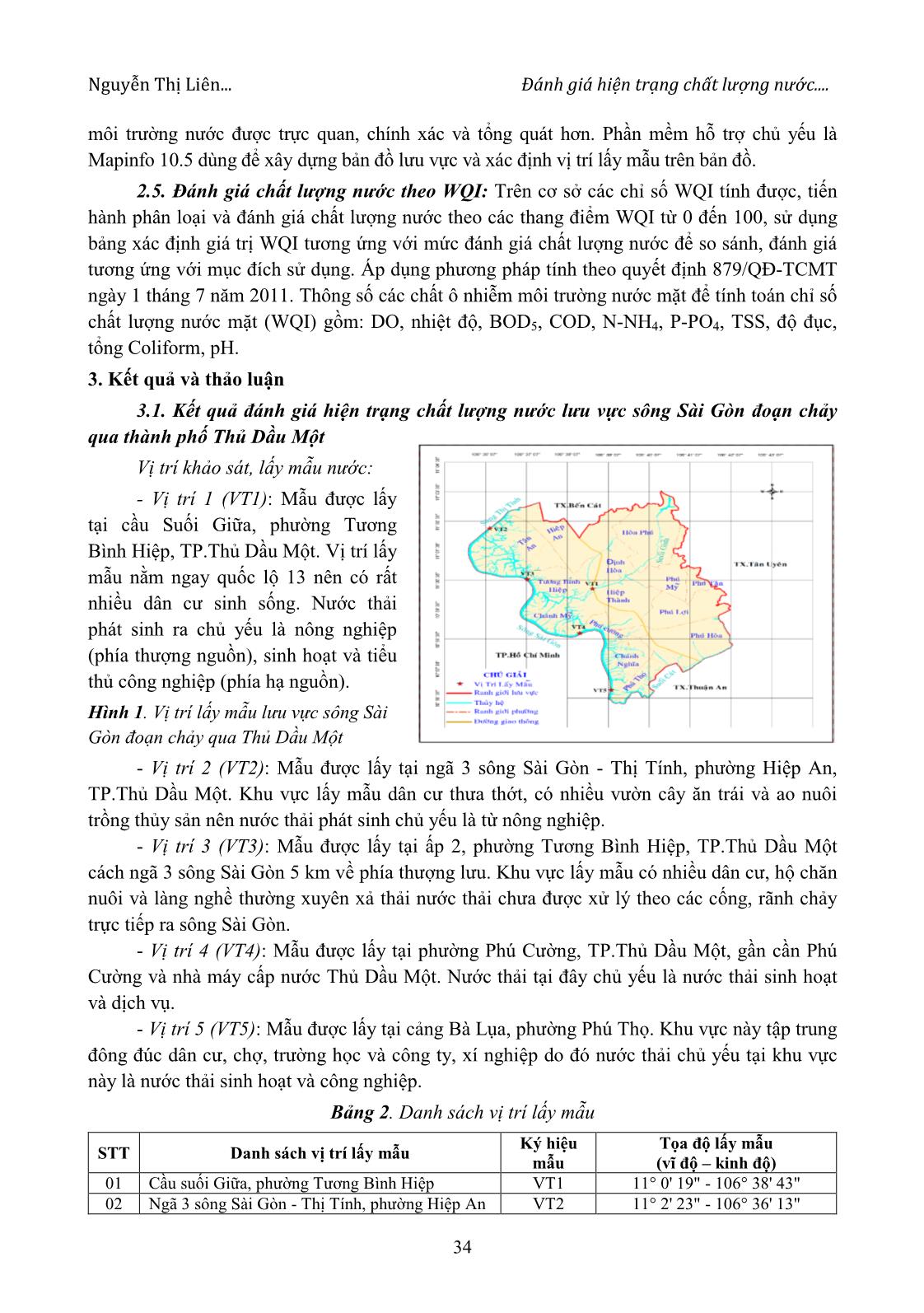 Đánh giá hiện trạng chất lượng nước và đề xuất các biện pháp kiểm soát ô nhiễm sông Sài Gòn đoạn chảy qua thành phố Thủ Dầu Một trang 3