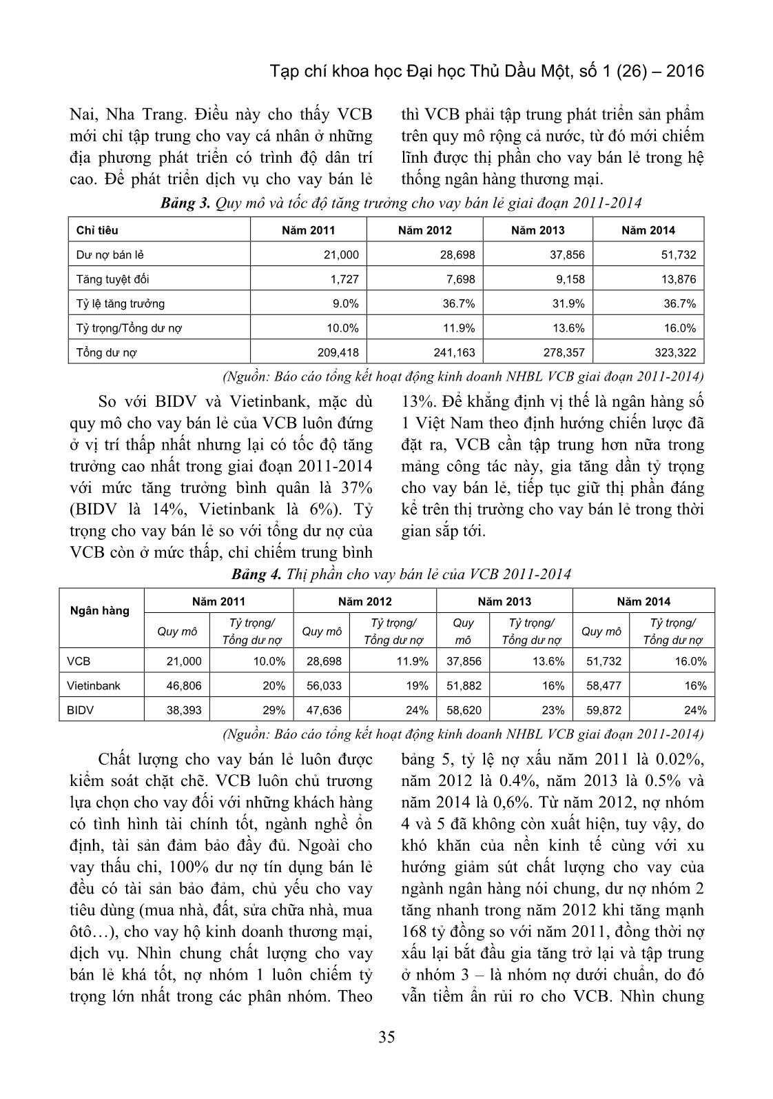 Dịch vụ ngân hàng bán lẻ tại ngân hàng thương mại Cổ phần Ngoại thương Việt Nam − thực trạng và giải pháp trang 3