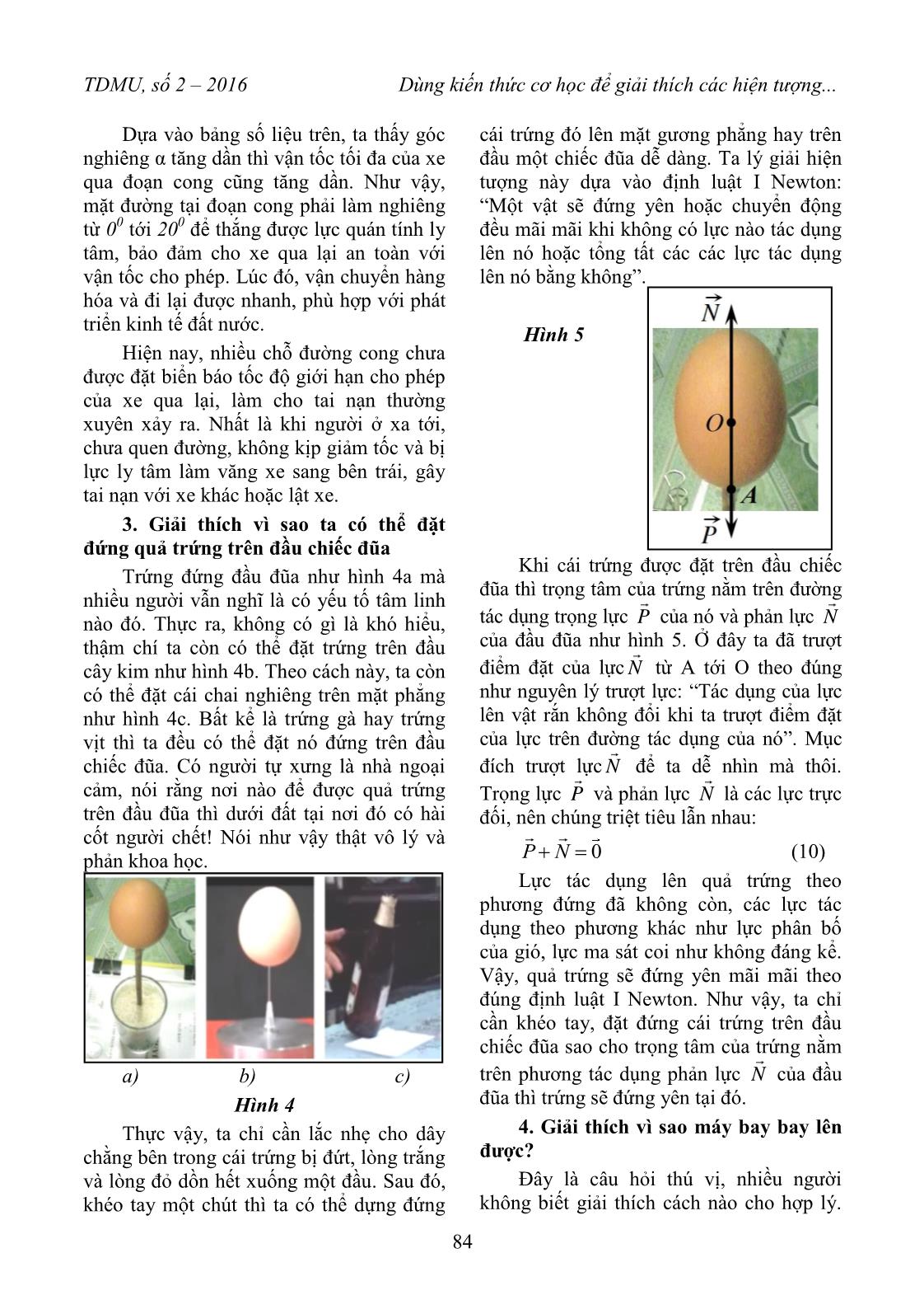 Dùng kiến thức cơ học để giải thích các hiện tượng lý thú trong đời sống trang 4