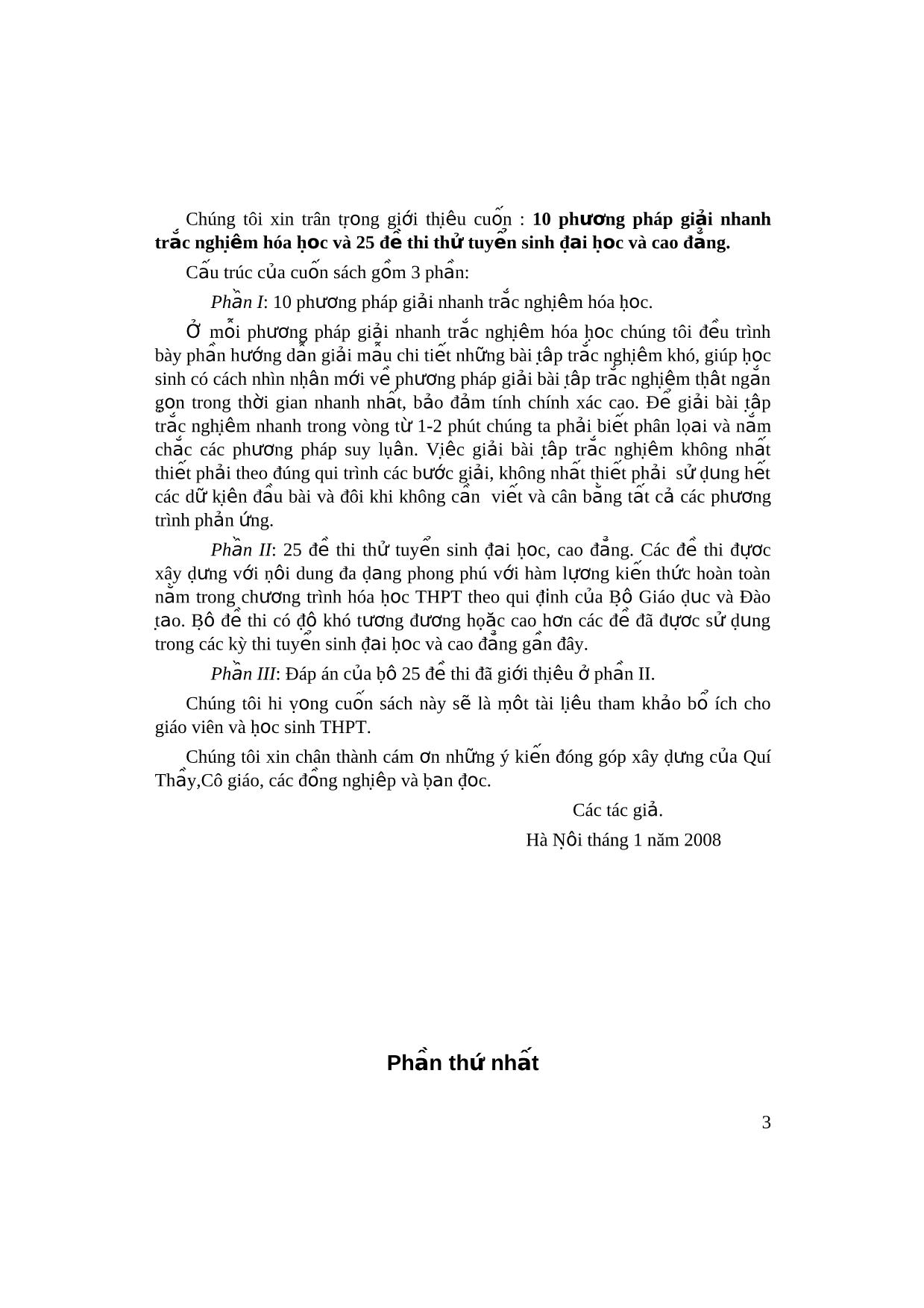 Giáo trình 10 phương pháp giải nhanh trắc nghiệm Hóa học và 25 đề thi thử tuyển sinh Đại học và Cao đẳng trang 3