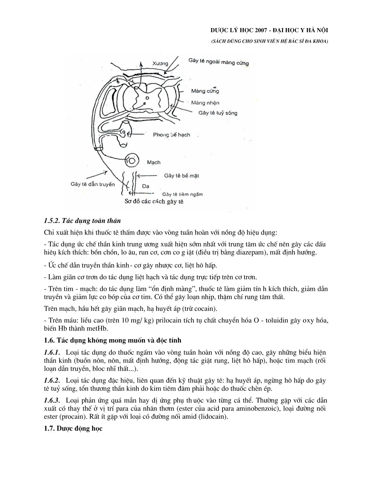 Giáo trình Đại cương về dược học - Bài 7: Thuốc tê trang 4