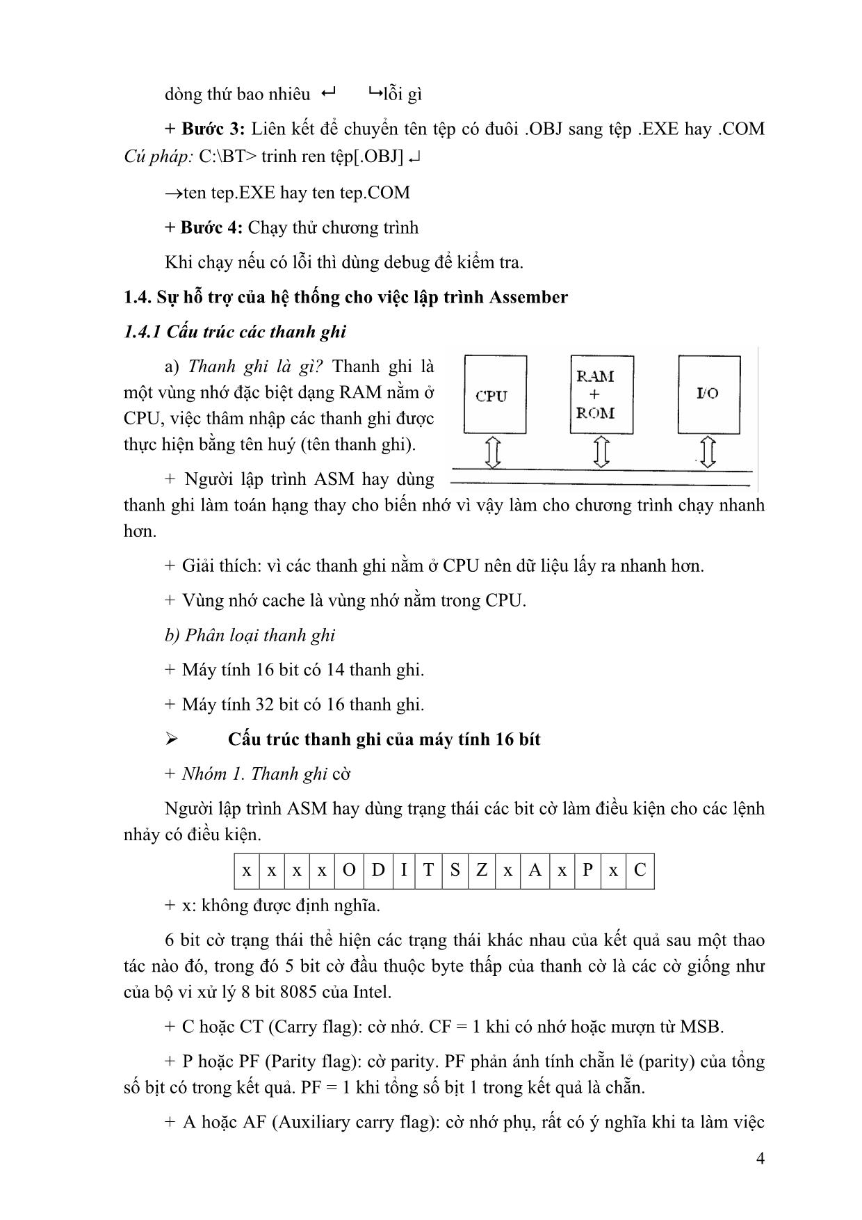 Giáo trình Lập trình hợp ngữ (Phần 1) trang 4