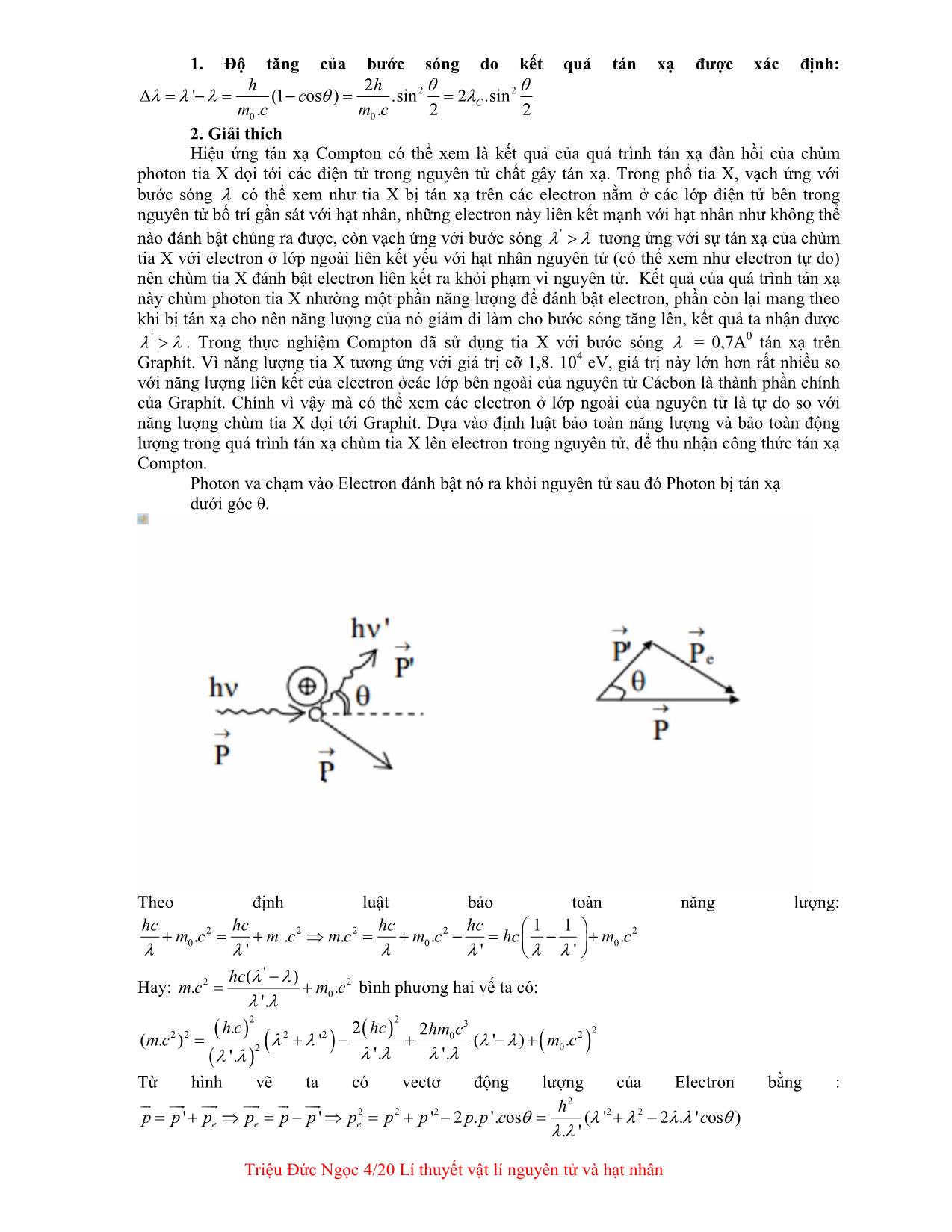 Giáo trình Lý thuyết vật lí nguyên tử và hạt nhân trang 4
