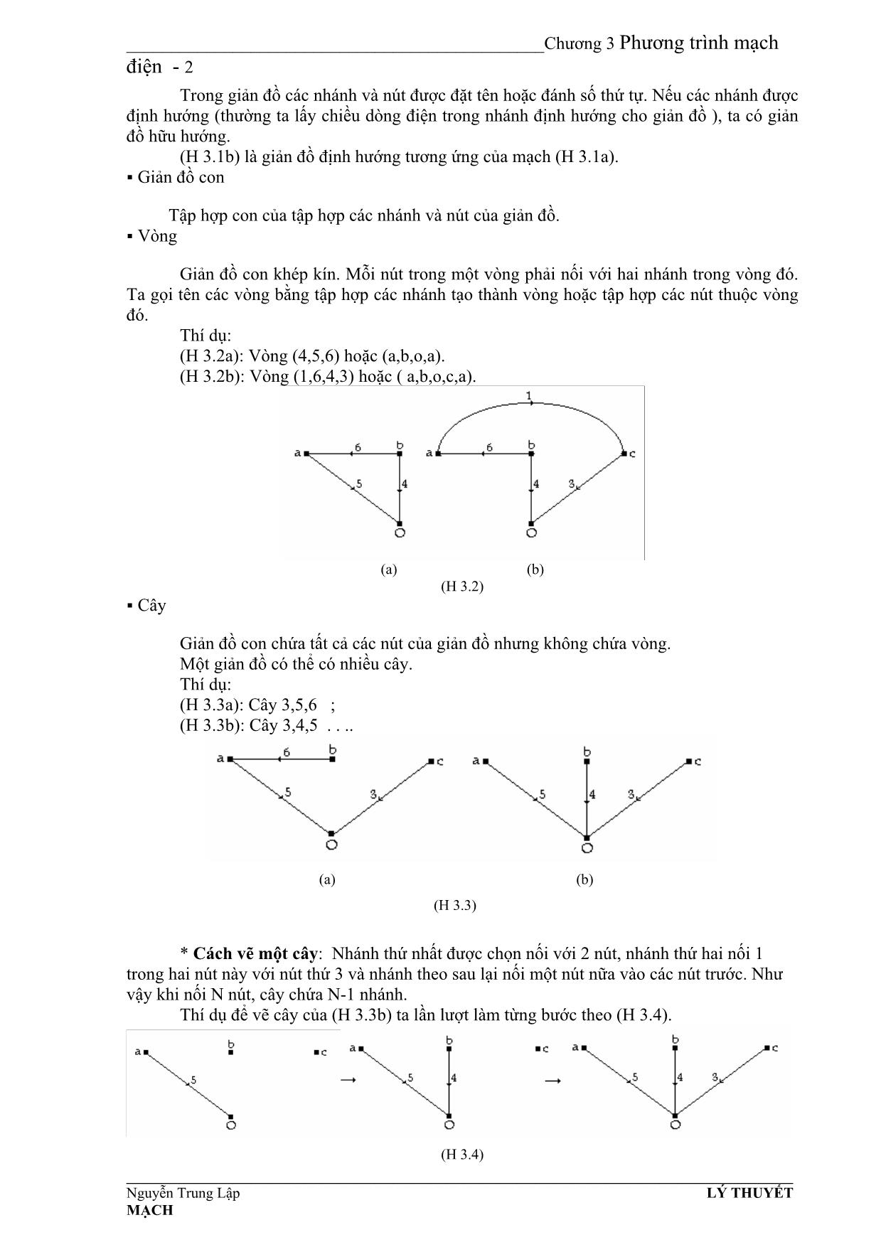 Giáo trình Mạch điện - Chương 3: Phương trình mạch điện trang 2