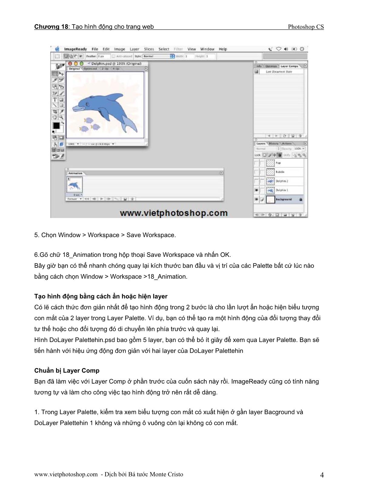 Giáo trình Photoshop CS - Chương 18: Tạo hình động cho trang Web trang 4