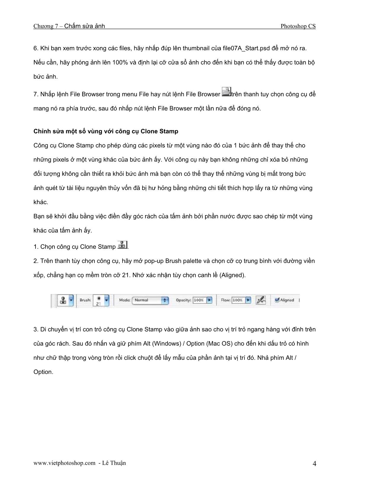 Giáo trình Photoshop CS - Chương 7: Chấm sửa ảnh trang 4
