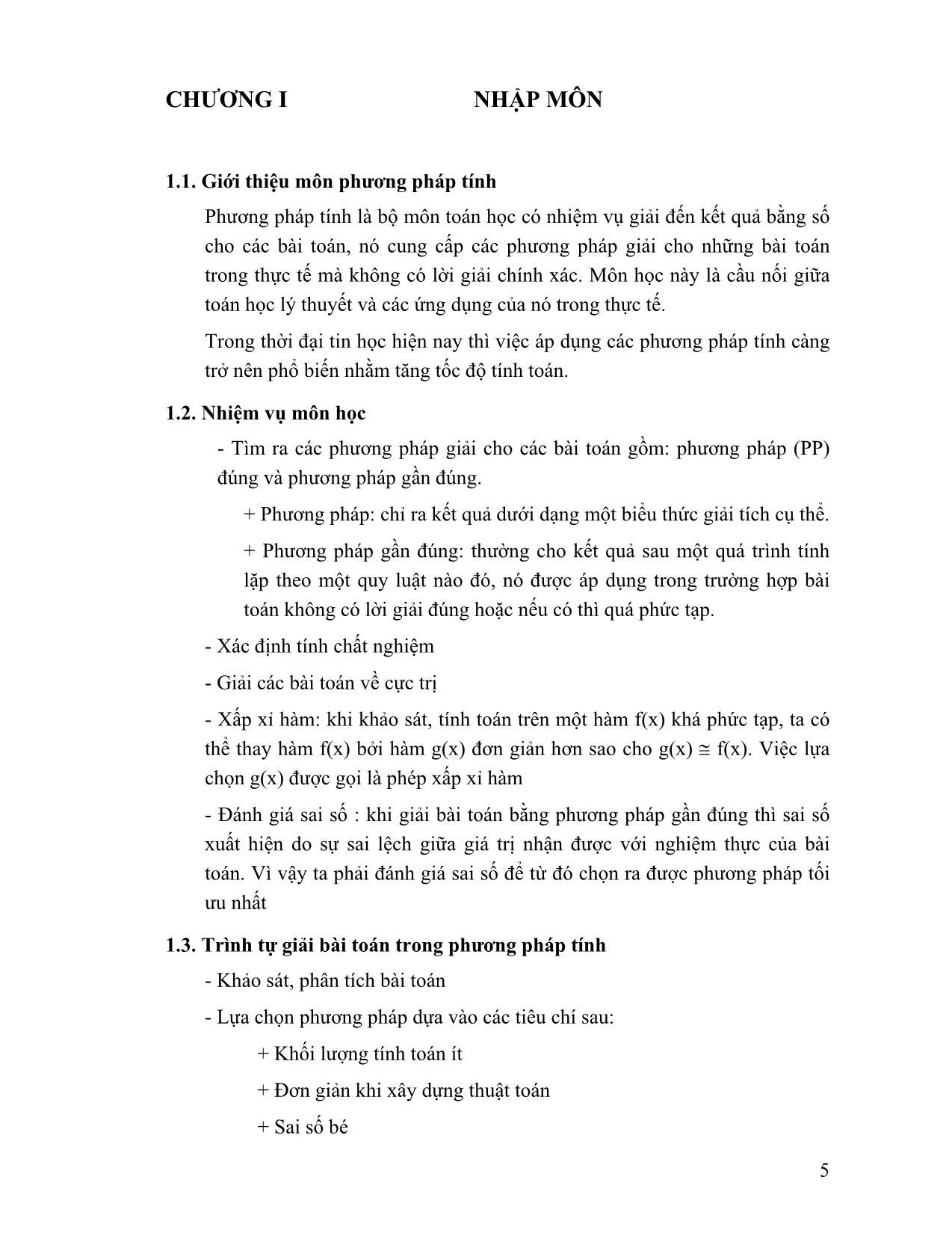 Giáo trình Phương pháp tính trang 5