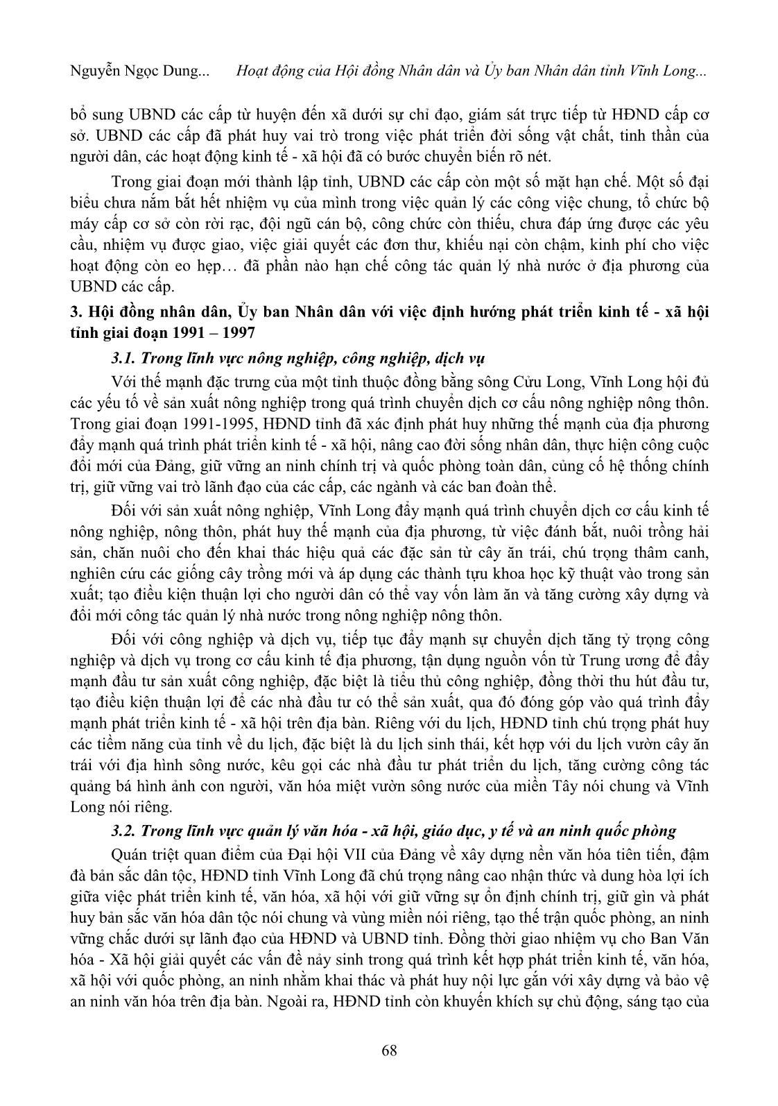 Hoạt động của hội đồng nhân dân và ủy ban nhân dân tỉnh Vĩnh Long những năm đầu tái lập tỉnh (1991 - 1997) trang 4
