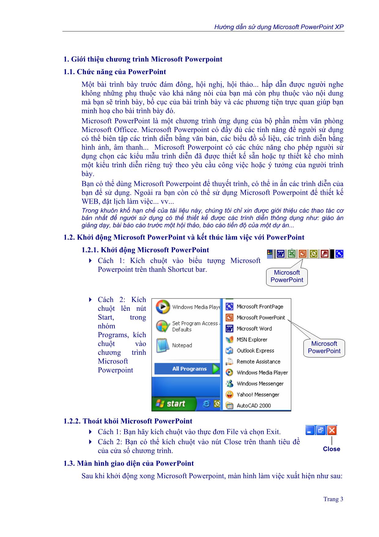 Hướng dẫn sử dụng Micrpsoft Powerpoint XP trang 3