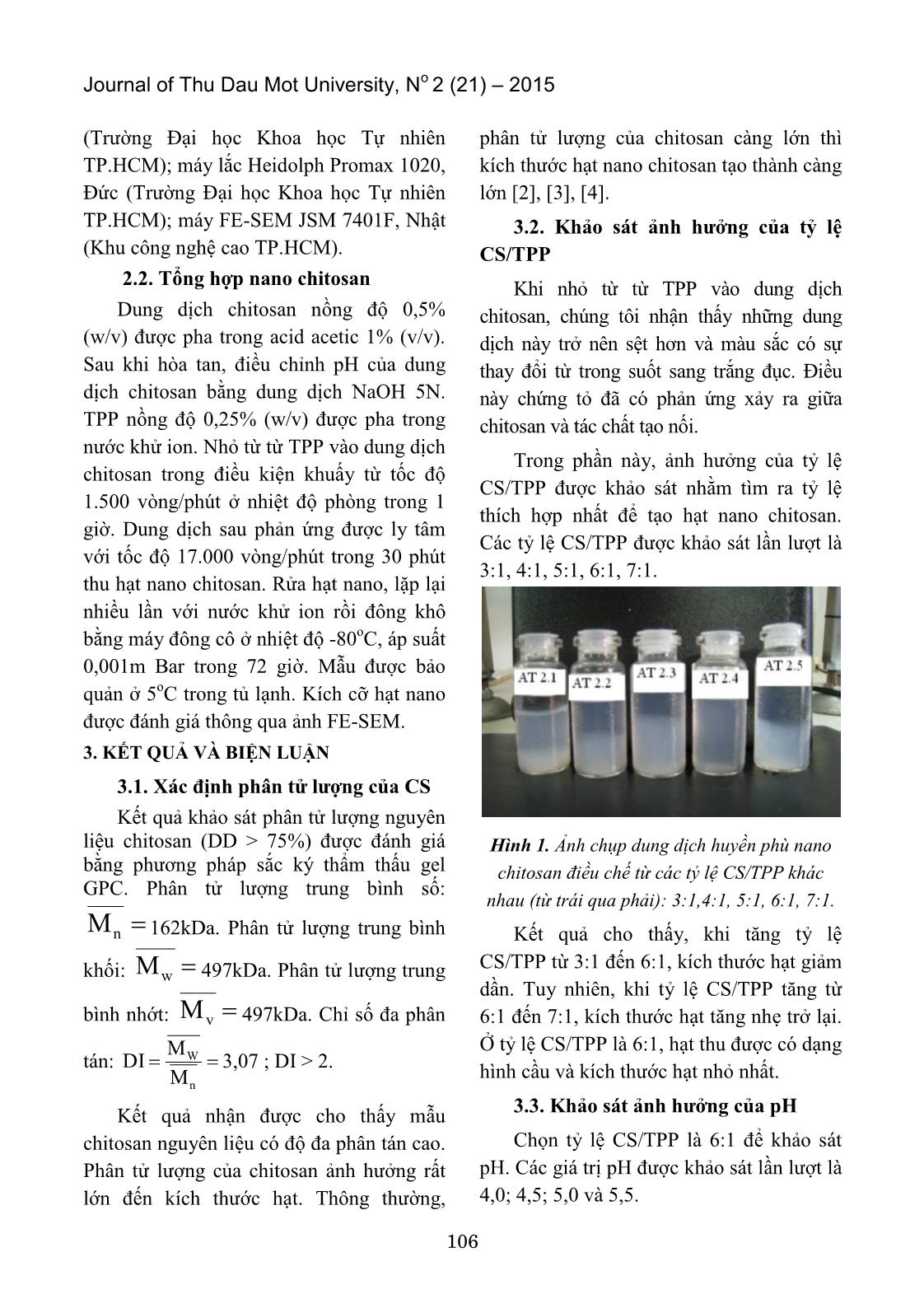 Khảo sát quá trình điều chế hạt nano Chitosan-Tripolyphosphat trang 2