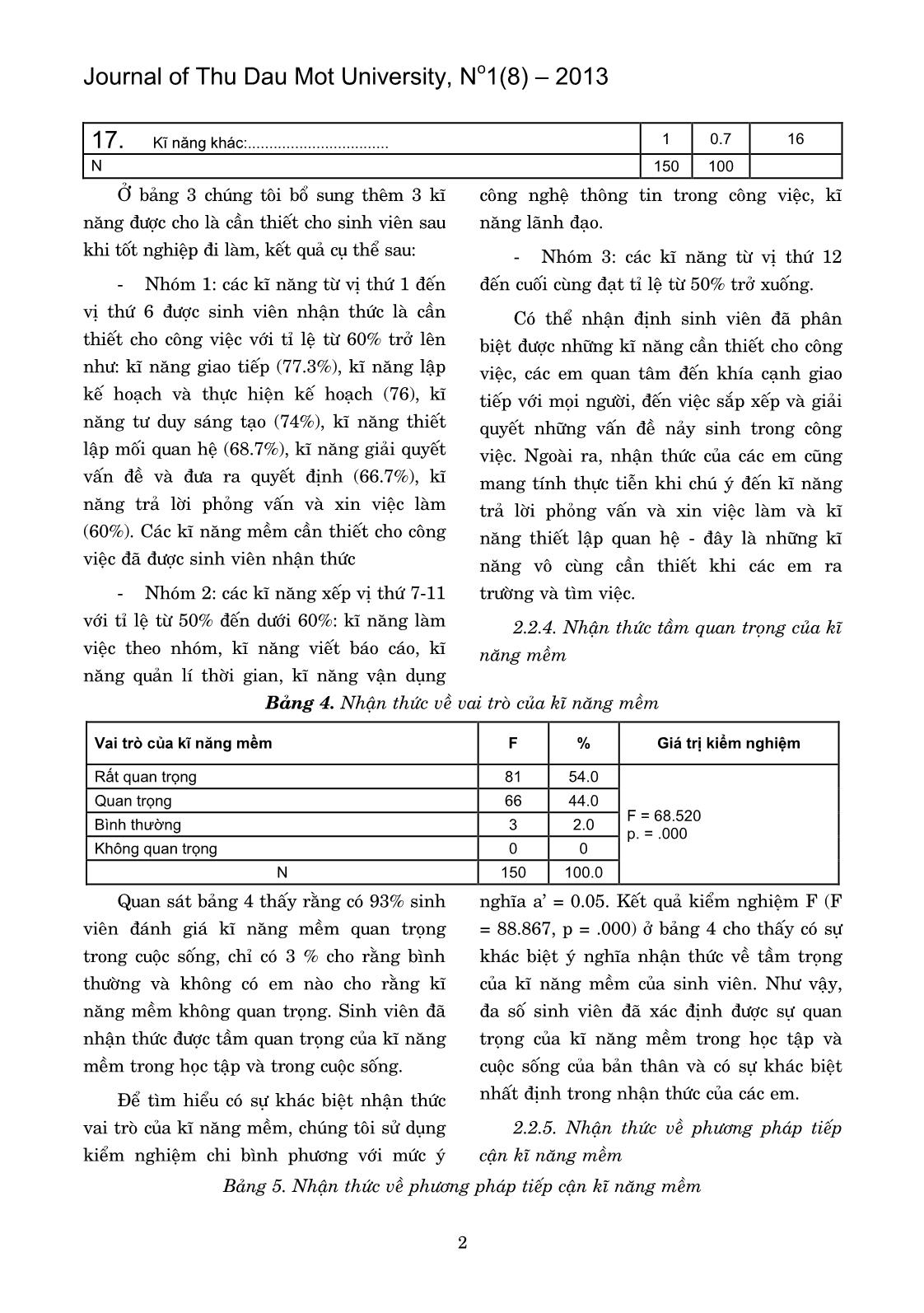 Kĩ năng mềm của sinh viên – một nghiên cứu từ trường Cao đẳng cộng đồng Bình Thuận trang 4