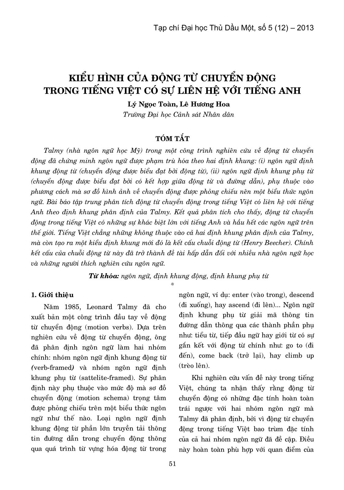 Kiểu hình của động từ chuyển động trong Tiếng Việt có sự liên hệ với Tiếng Anh trang 1
