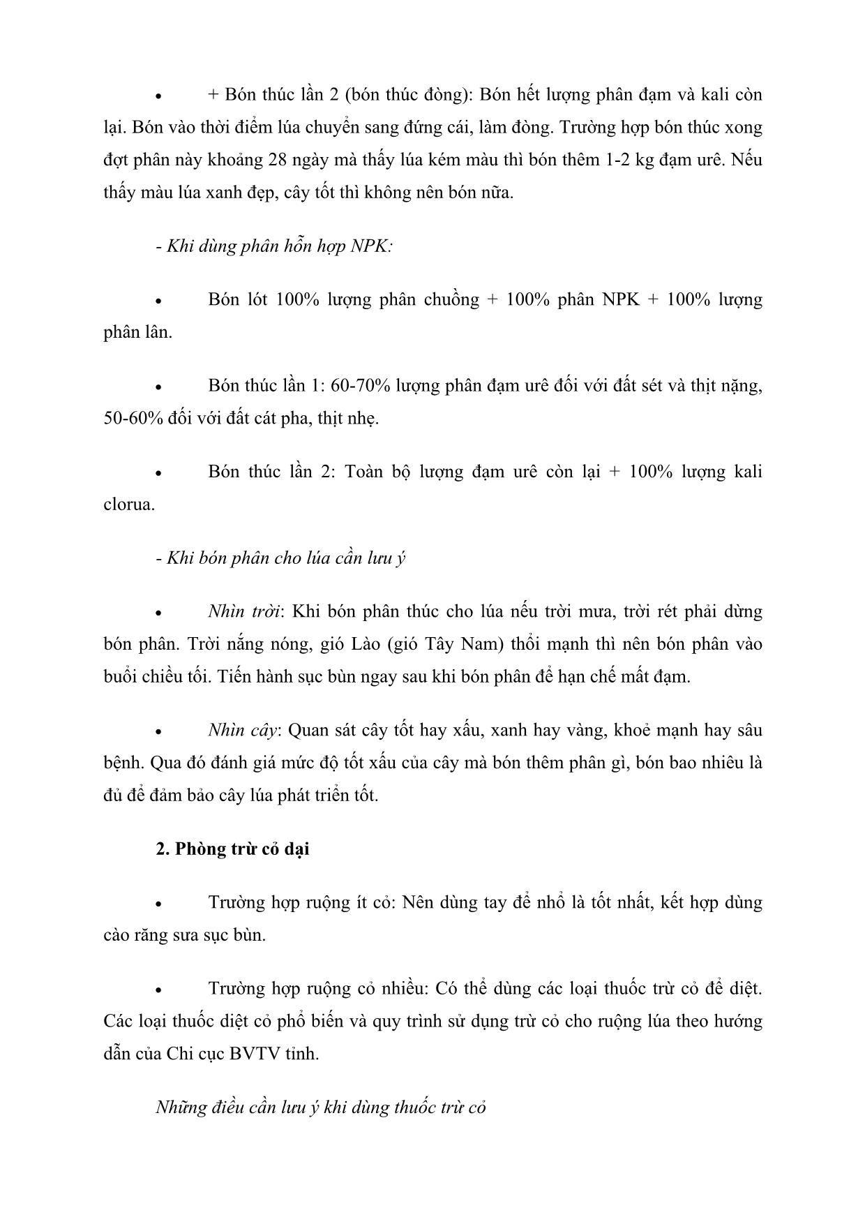 Kỹ thuật thâm canh cây lúa (Phần 2) trang 4
