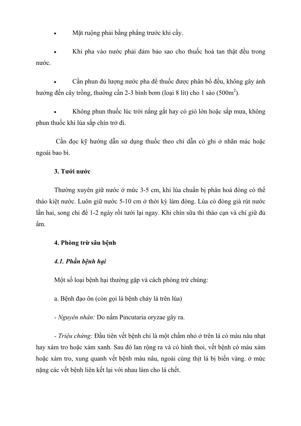 Kỹ thuật thâm canh cây lúa (Phần 2) trang 5