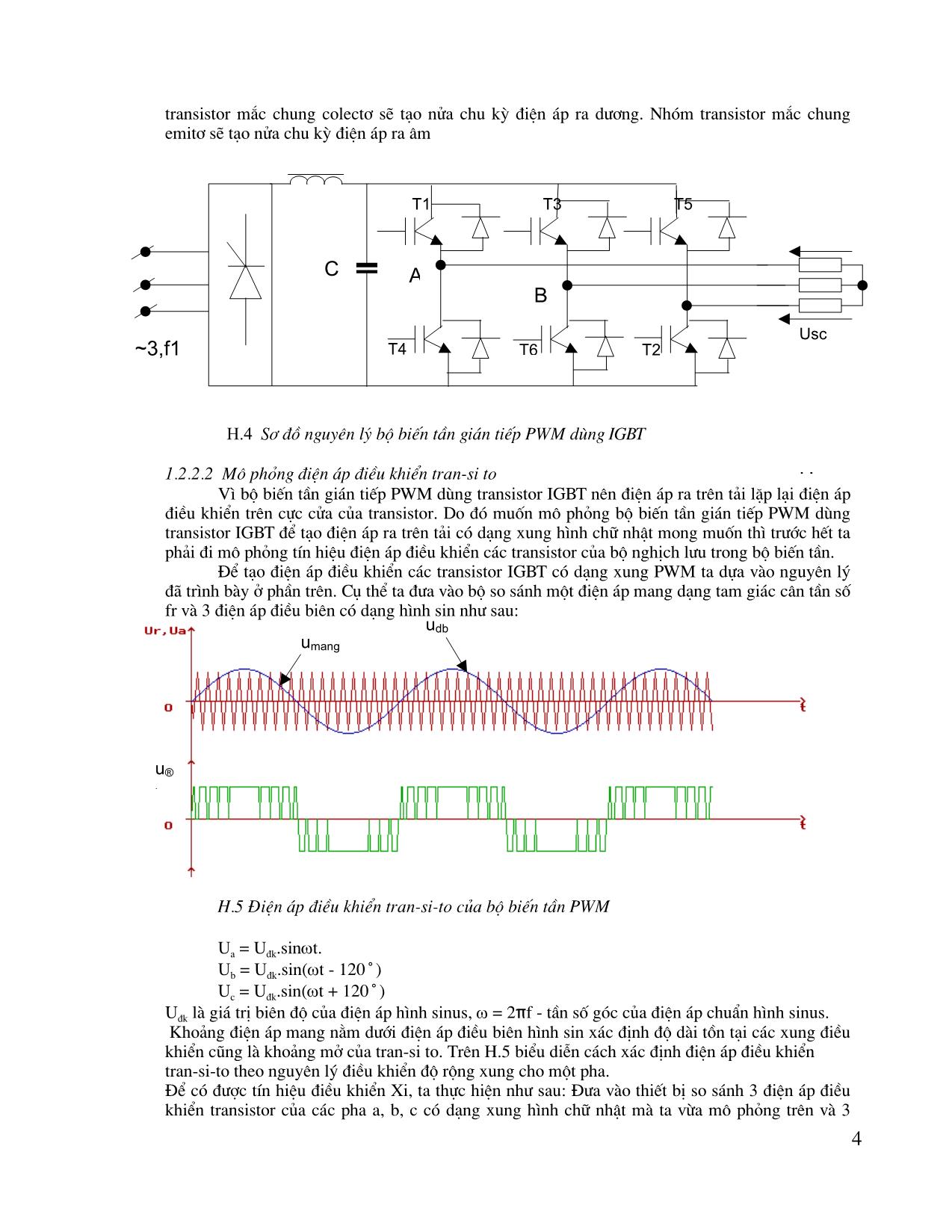 Mô phỏng hệ thống truyền động điện nạp từ bộ biến tần PWM trang 4