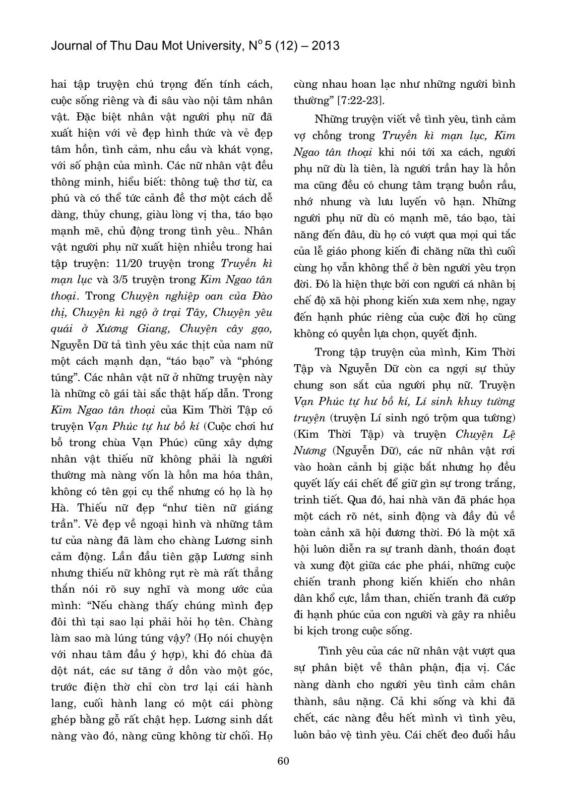 Một số tương đồng về các kiểu nhân vật trong Kim Ngao Tân Thoại (Kim Thời tập) và Truyền Kì Mạn Lục (Nguyễn Dữ) trang 4