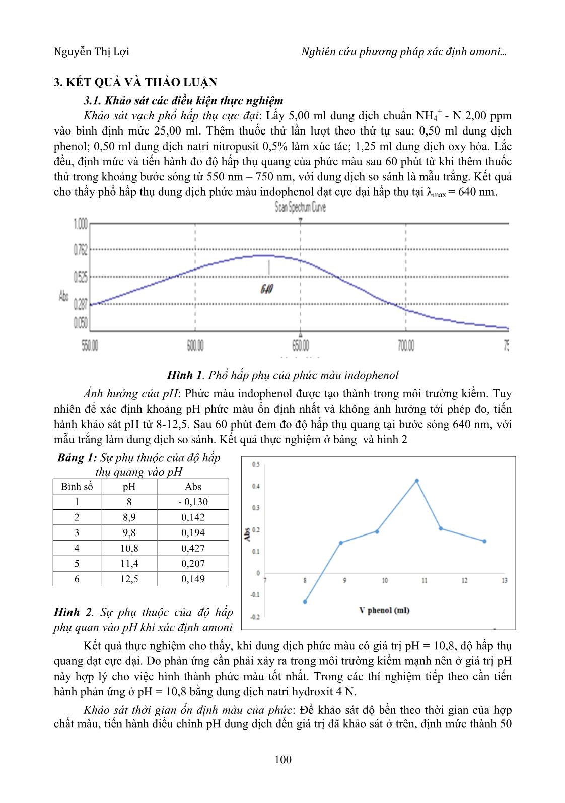 Nghiên cứu phương pháp xác định Amoni trong nước mặt bằng phương pháp hấp thụ phân tử UV- VIS trang 3