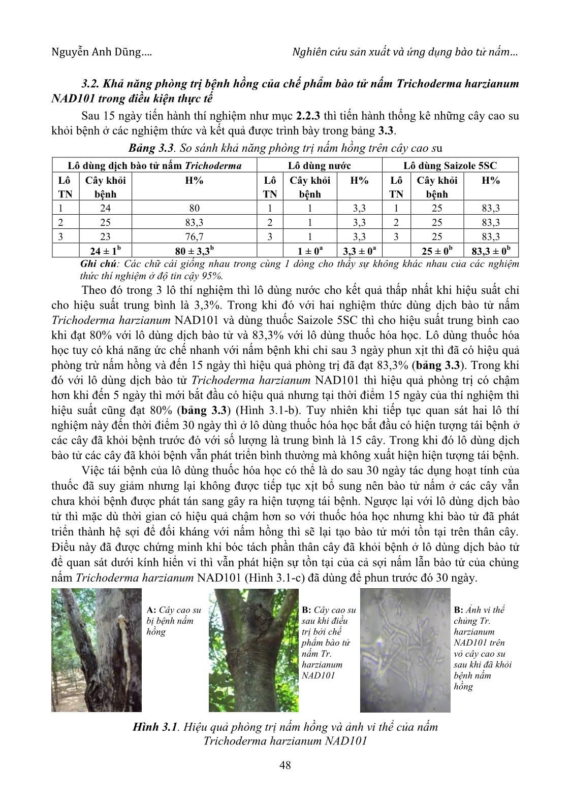 Nghiên cứu sản xuất và ứng dụng bào tử nấm Trichoderma Harzianum Nad101 trong phòng trị bệnh nấm hồng do nấm Corticium Salmonicolor trên cây cao su trang 5