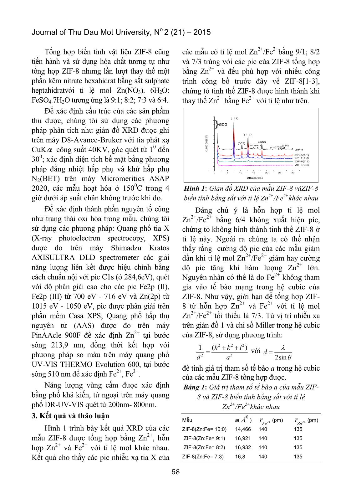 Nghiên cứu tổng hợp vật liệu ZIF-8 (Zn, Fe) trang 2