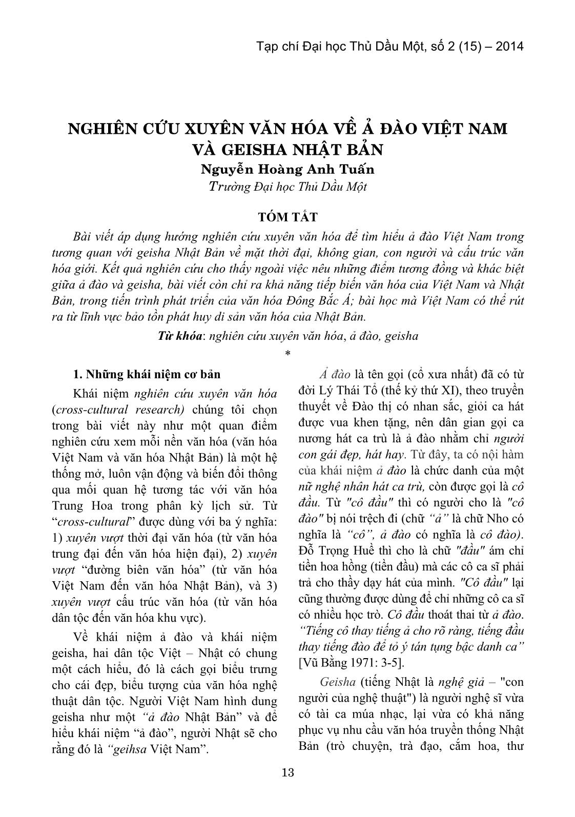 Nghiên cứu xuyên văn hóa về ả đào Việt Nam và Geisha nhật bản trang 1