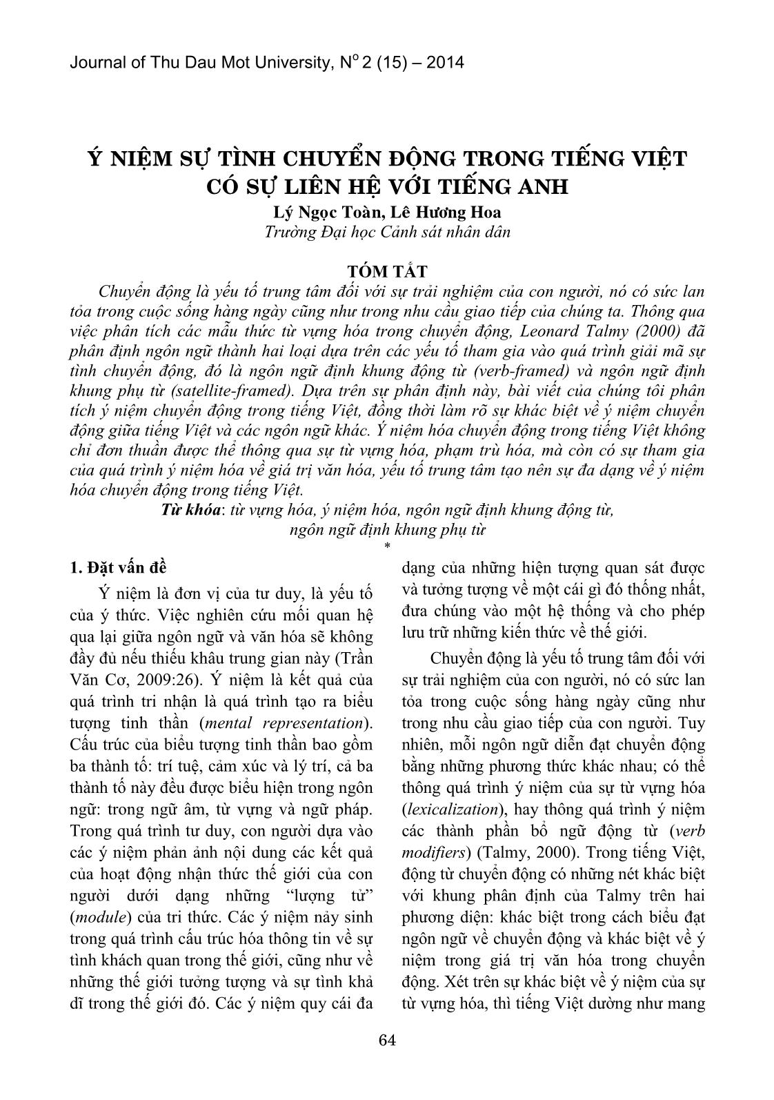 Niệm sự tình chuyển động trong Tiếng Việt có sự liên hệ với Tiếng Anh trang 1