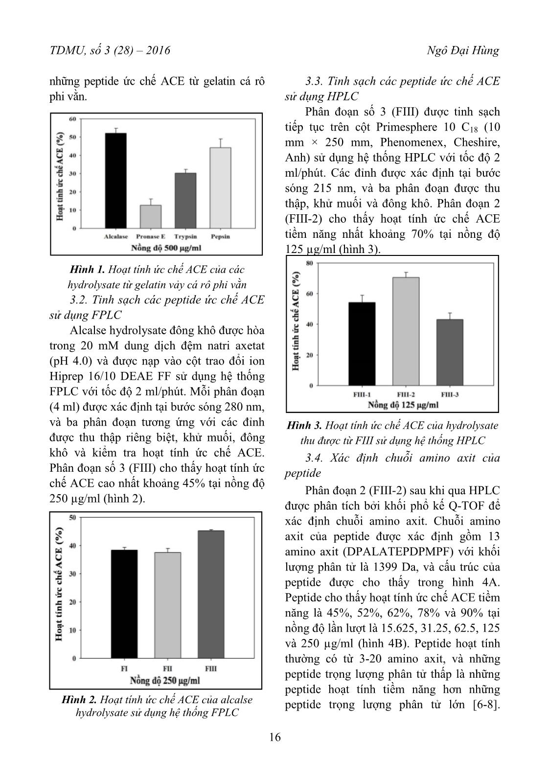 Peptide chống tăng huyết áp tinh sạch từ Gelatin vảy cá rô phi vằn trang 3