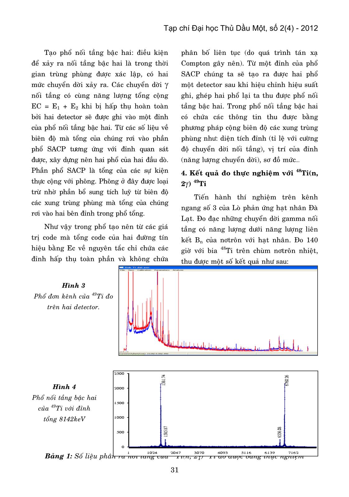 Phương pháp đo cường độ chuyển dời Gamma nối tầng bằng thực nghiệm tại viện nghiên cứu hạt nhân Đà Lạt trang 4