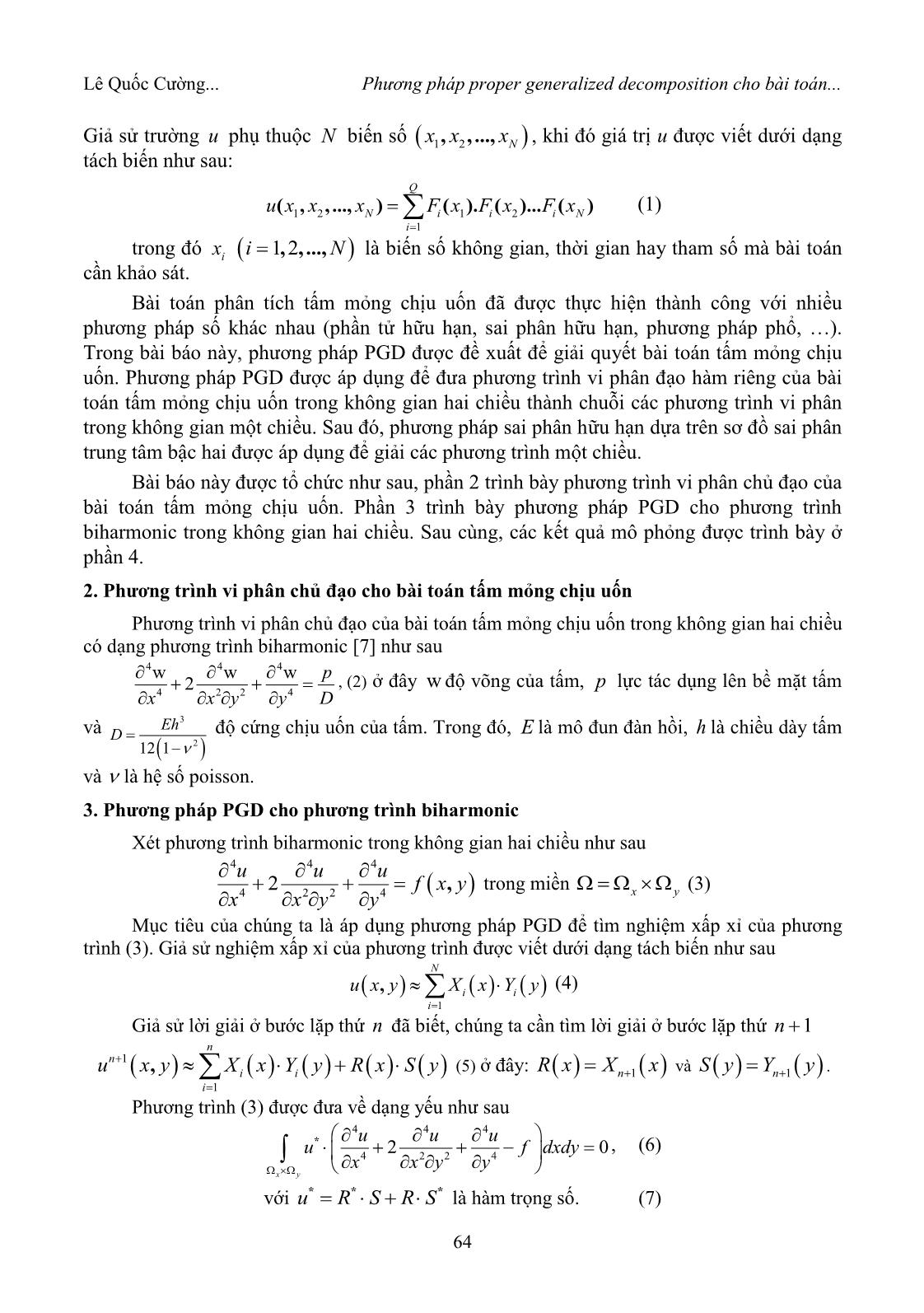 Phương pháp Proper Generalized Decomposition cho bài toán tấm mỏng chịu uốn trang 2