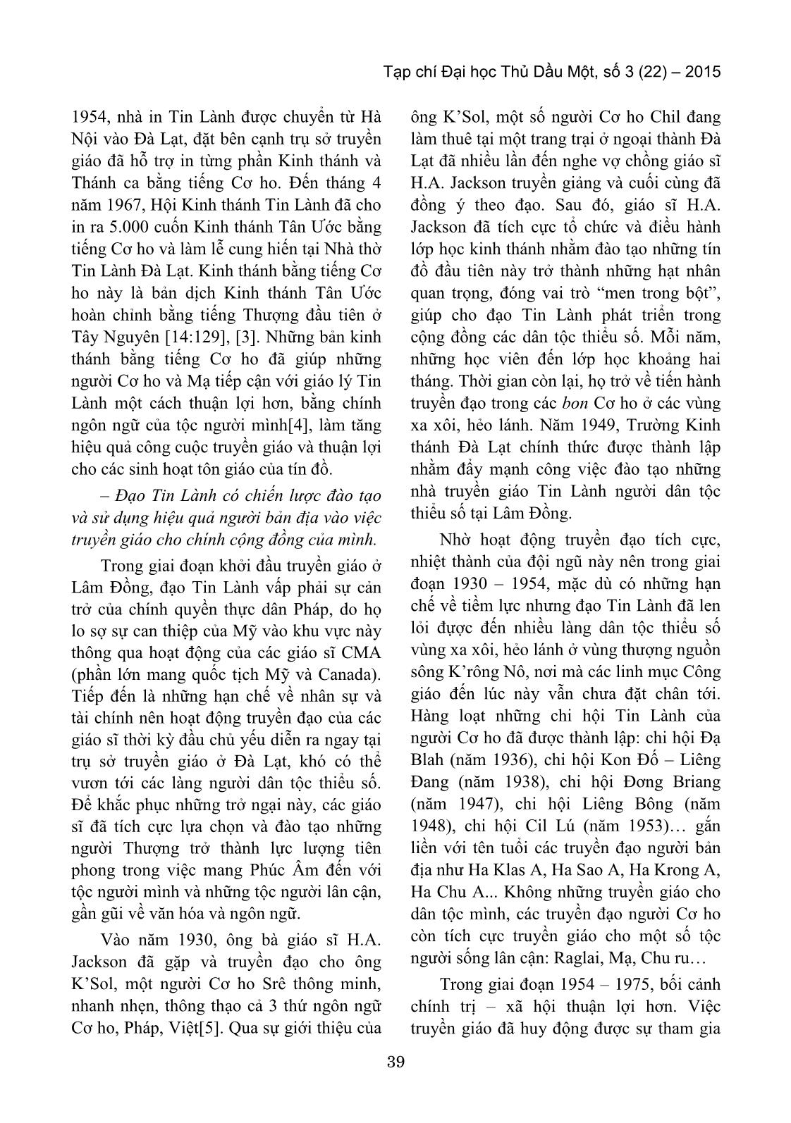 Phương pháp truyền giáo của đạo tin lành trong cộng đồng các dân tộc thiểu số ở Lâm Đồng trước năm 1975 trang 3