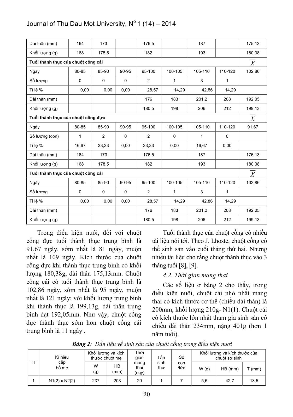 Sự sinh sản của chuột cống trong điều kiện nuôi tại huyện Phù Mỹ tỉnh Bình Định trang 4