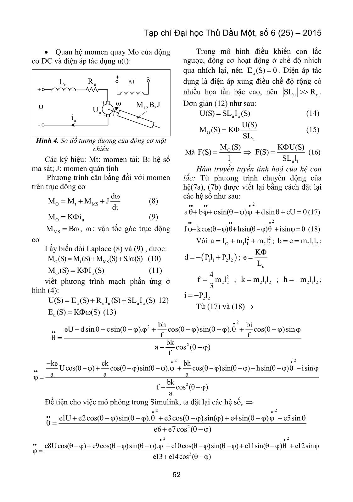 Xây dựng mô hình con lắc ngược dạng quay trên Simulink của Matlab   TaiLieuHayvn