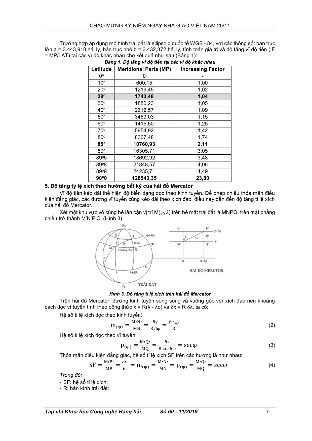 Ảnh hưởng của độ biến dạng của phép chiếu hải đồ mercator tới công tác dẫn tàu an toàn trang 3