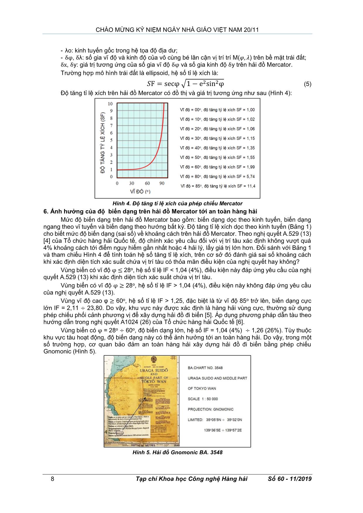 Ảnh hưởng của độ biến dạng của phép chiếu hải đồ mercator tới công tác dẫn tàu an toàn trang 4