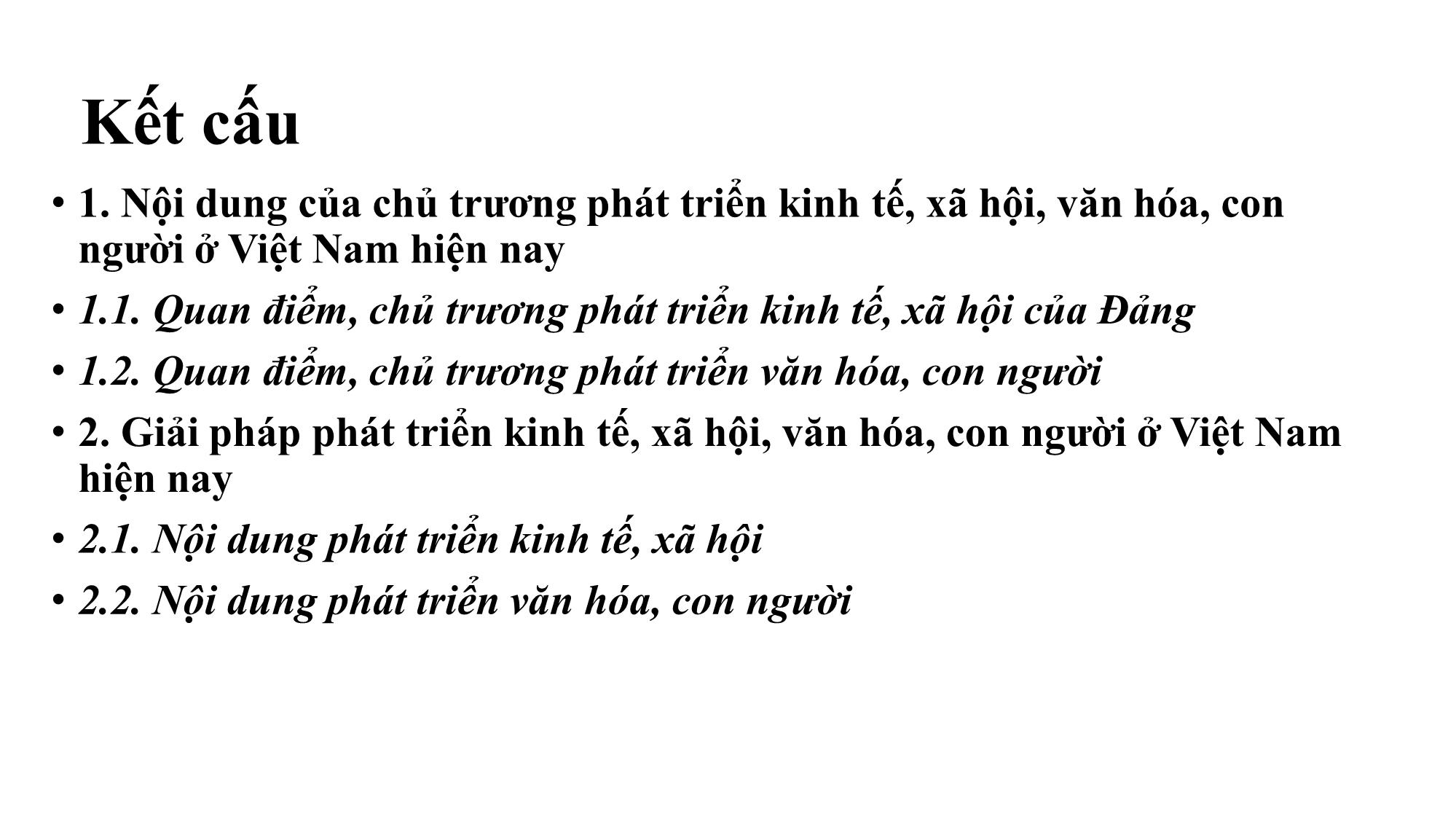 Bài giảng Chính trị - Bài 5: Phát triển kinh tế, xã hội, văn hóa, con người ở Việt Nam trang 2