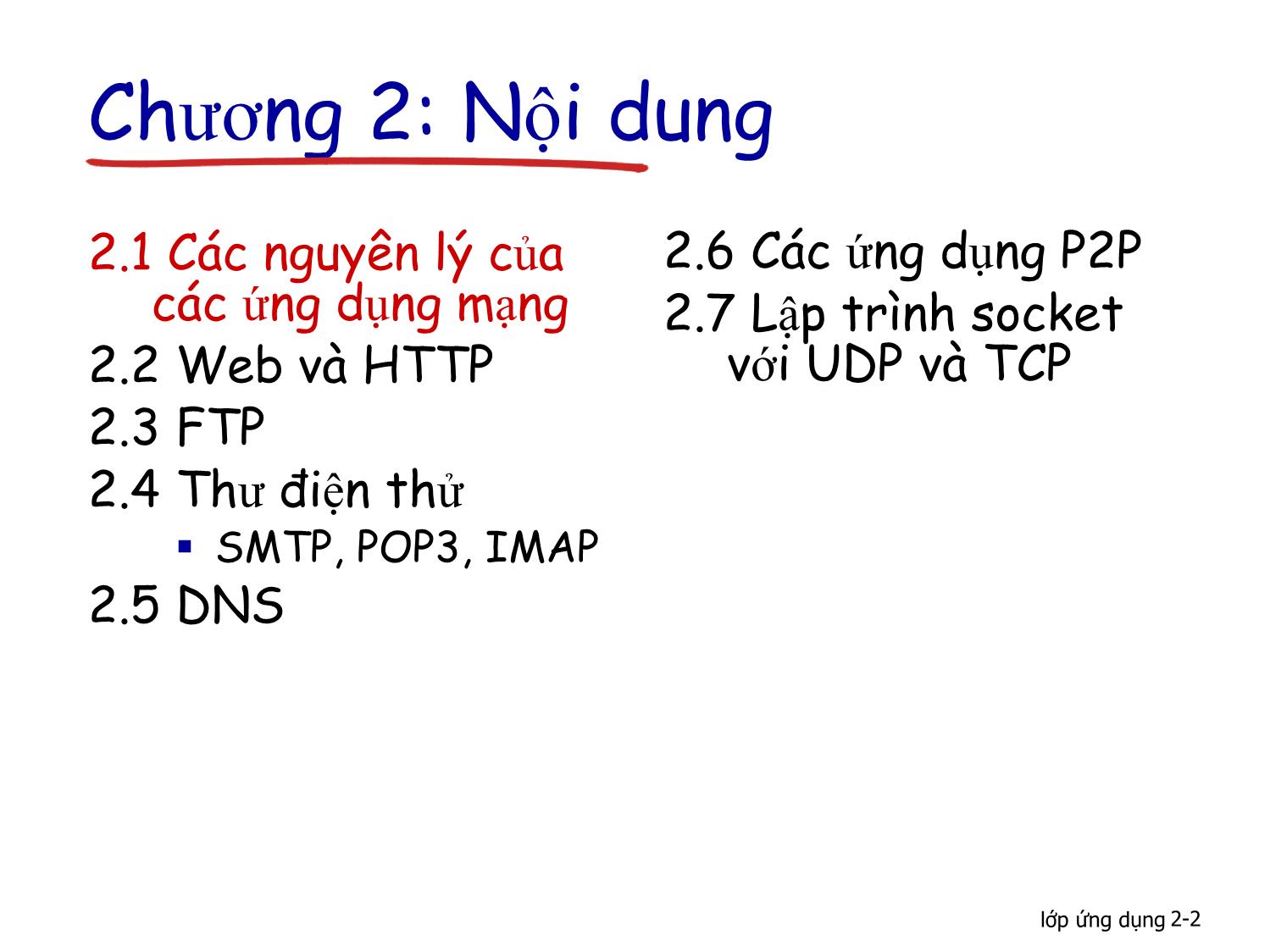 Bài giảng Computer Networking - Chương 2: Lớp ứng dụng trang 2