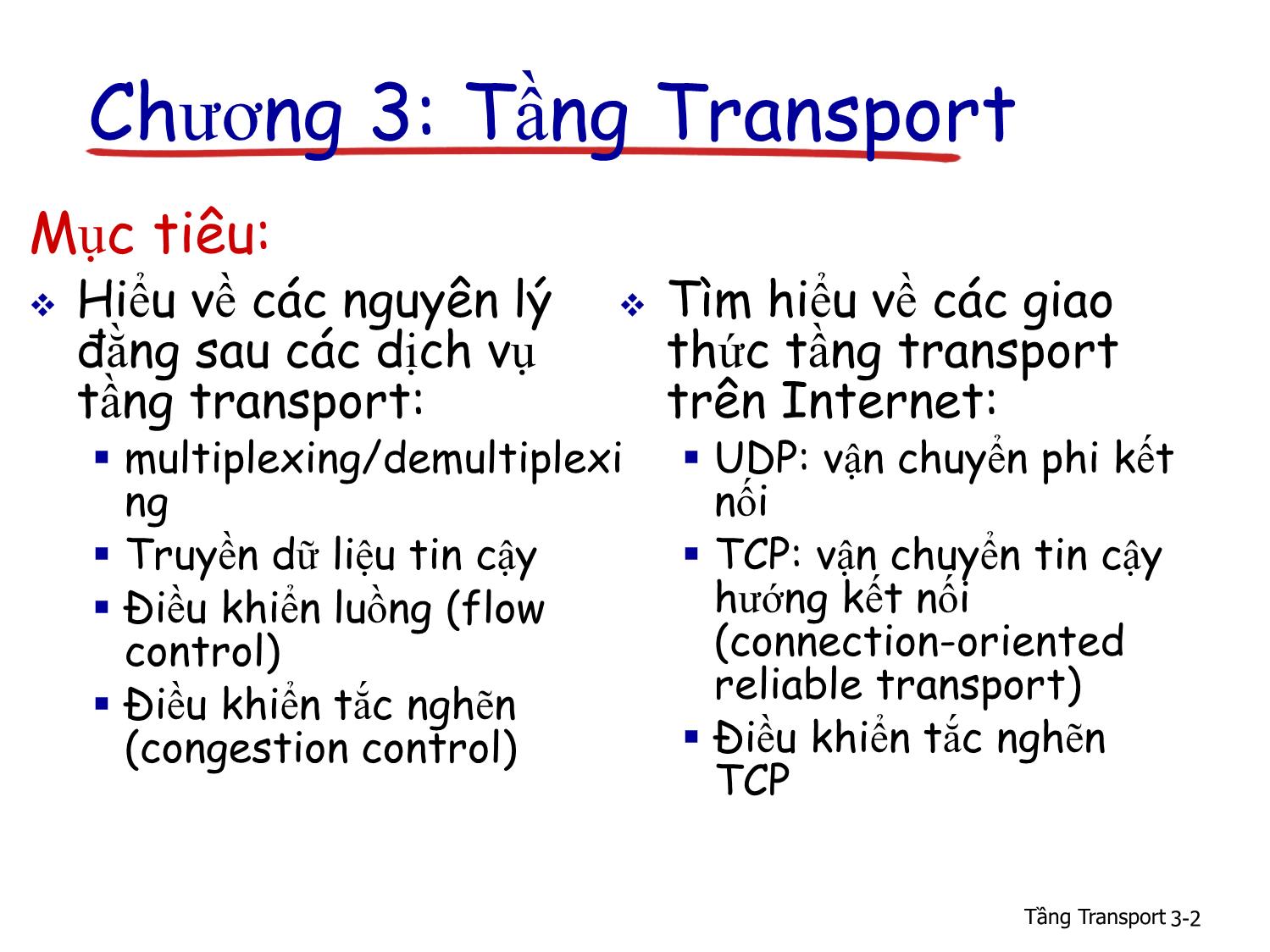 Bài giảng Computer Networking - Chương 3: Tầng Transport trang 2